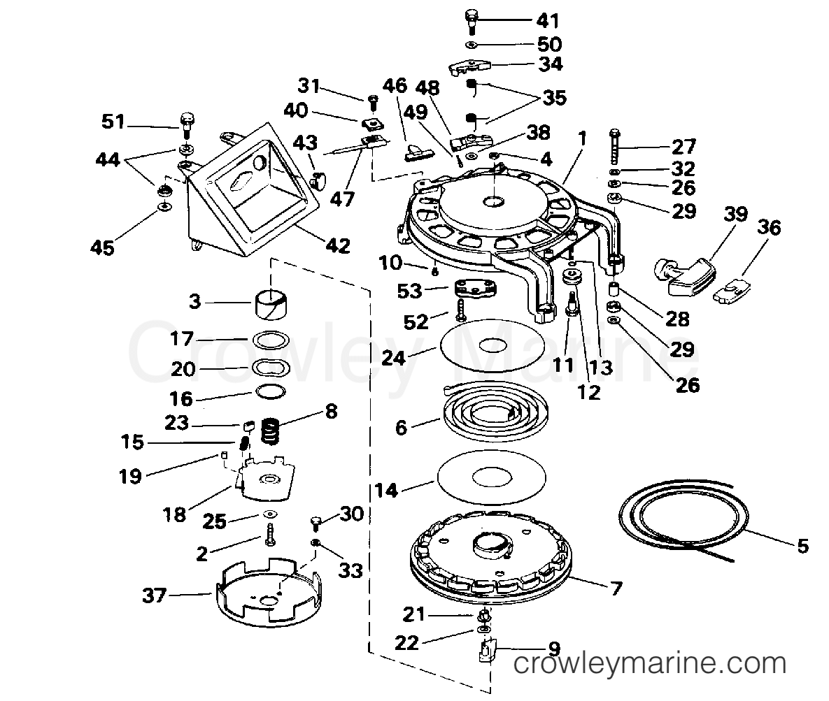 1996 Outboard 28 - E40JREDC - REWIND STARTER