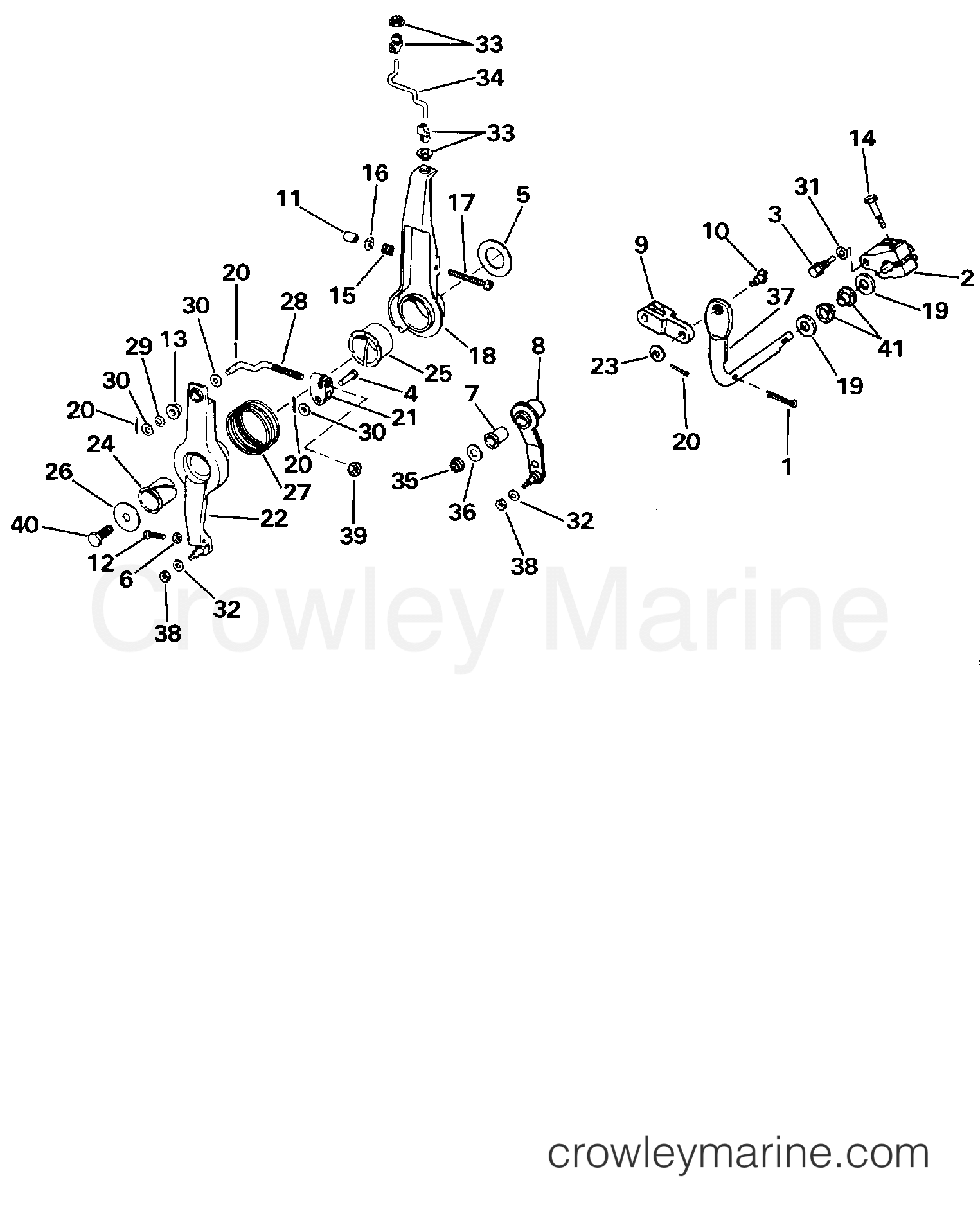 1989 Outboard 150 - J150TXCEM - THROTTLE & SHIFT LINKAGE