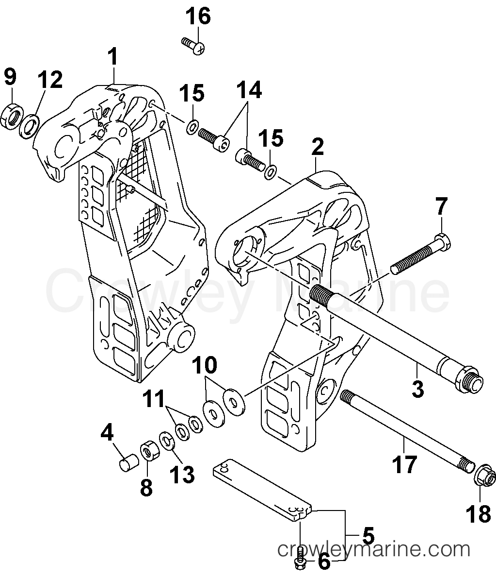 2003 Outboard 90 - J90PL4STS - STERN BRACKETS