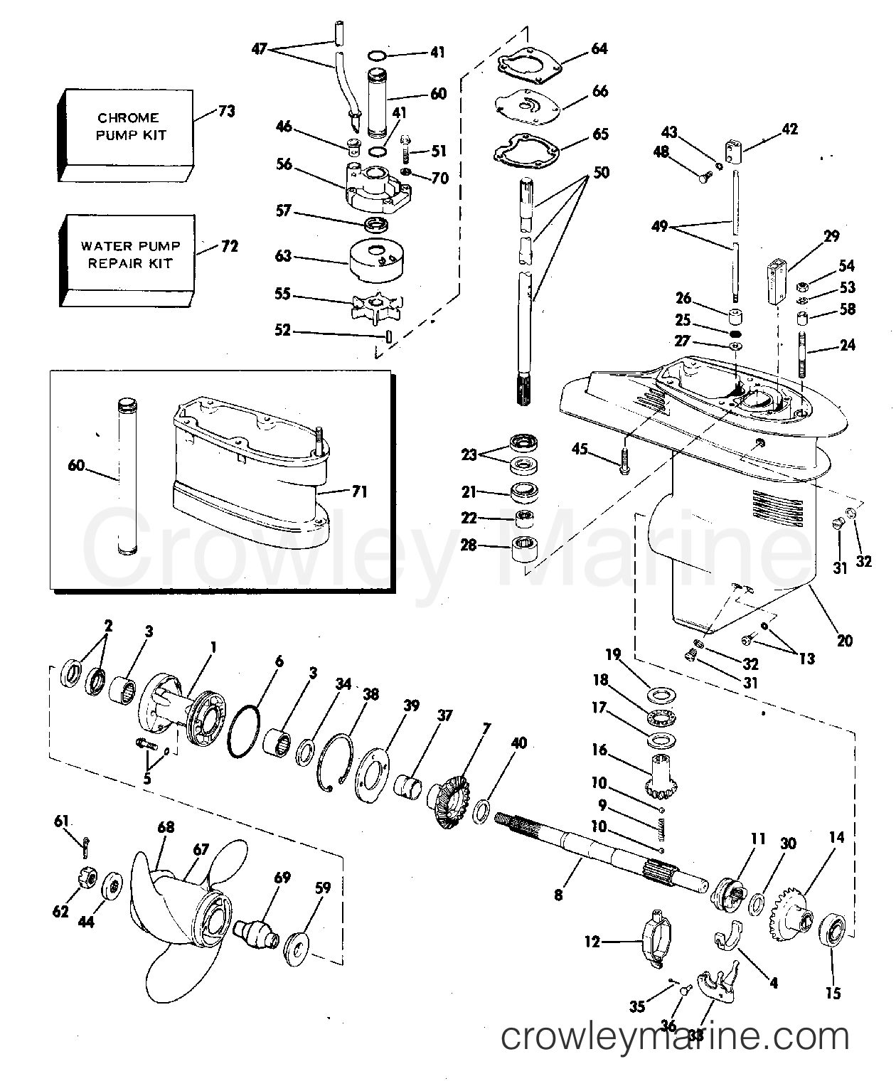 1978 Outboard 25 - 25E78C - GEARCASE - 35