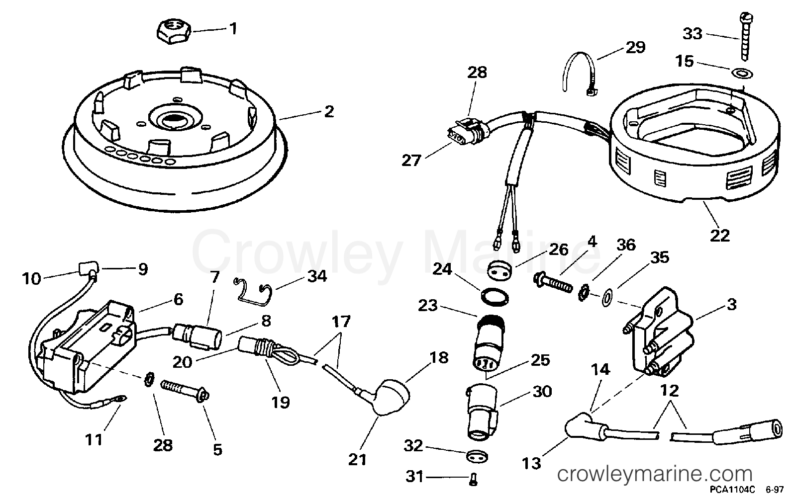 1998 Outboard 9.9 - J10FEXECM - IGNITION -- ROPE