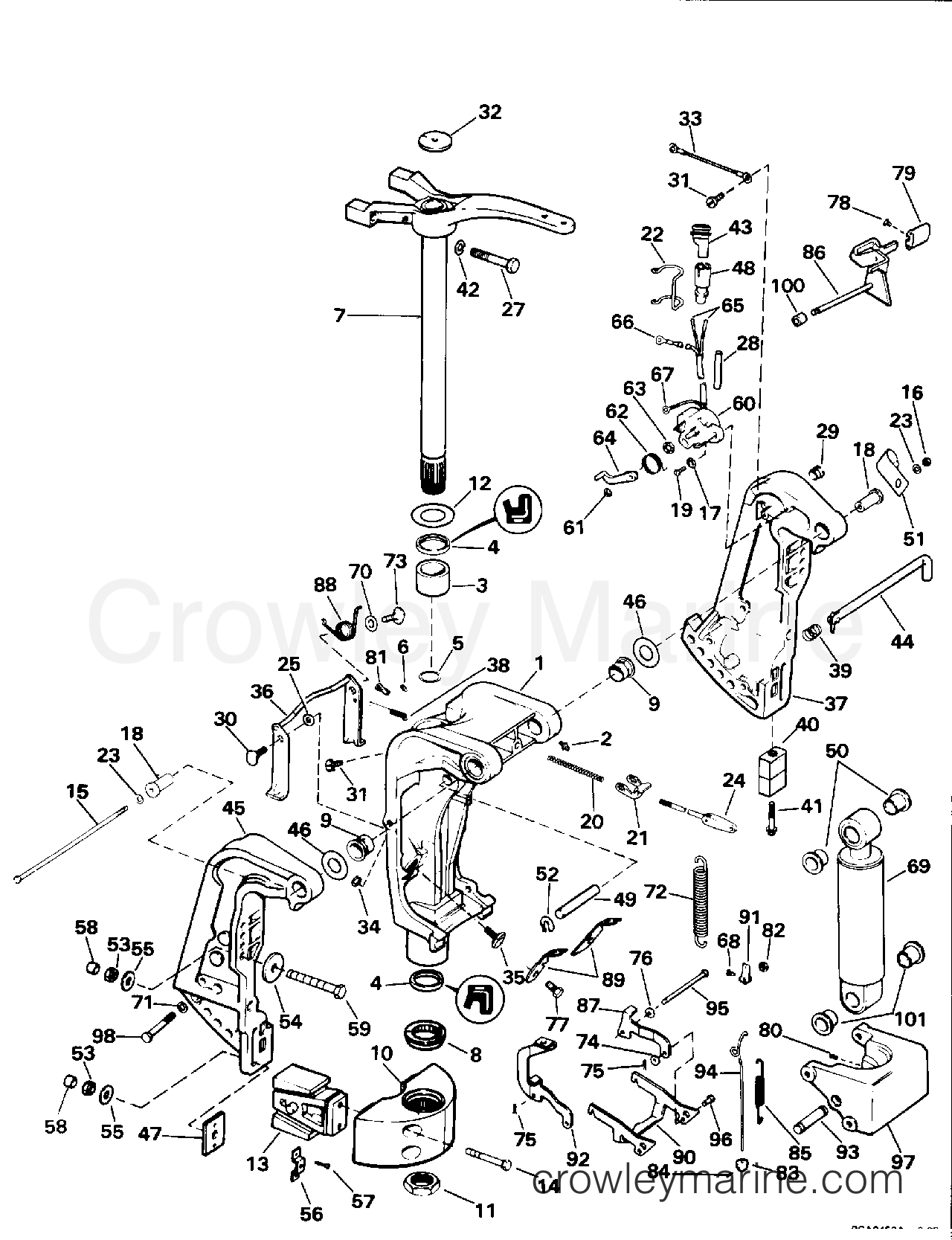 1994 Outboard 85 - J85TTLERC - MIDSECTION