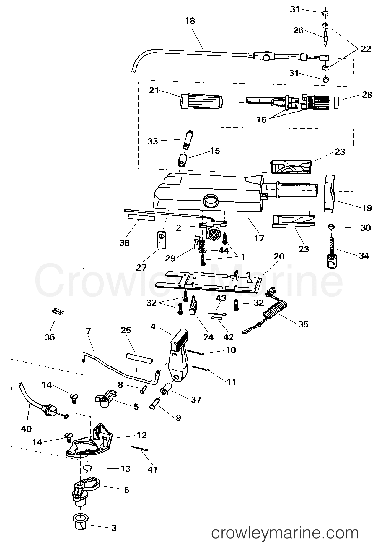 1992 Outboard 8 - J8SRLENM - STEERING HANDLE