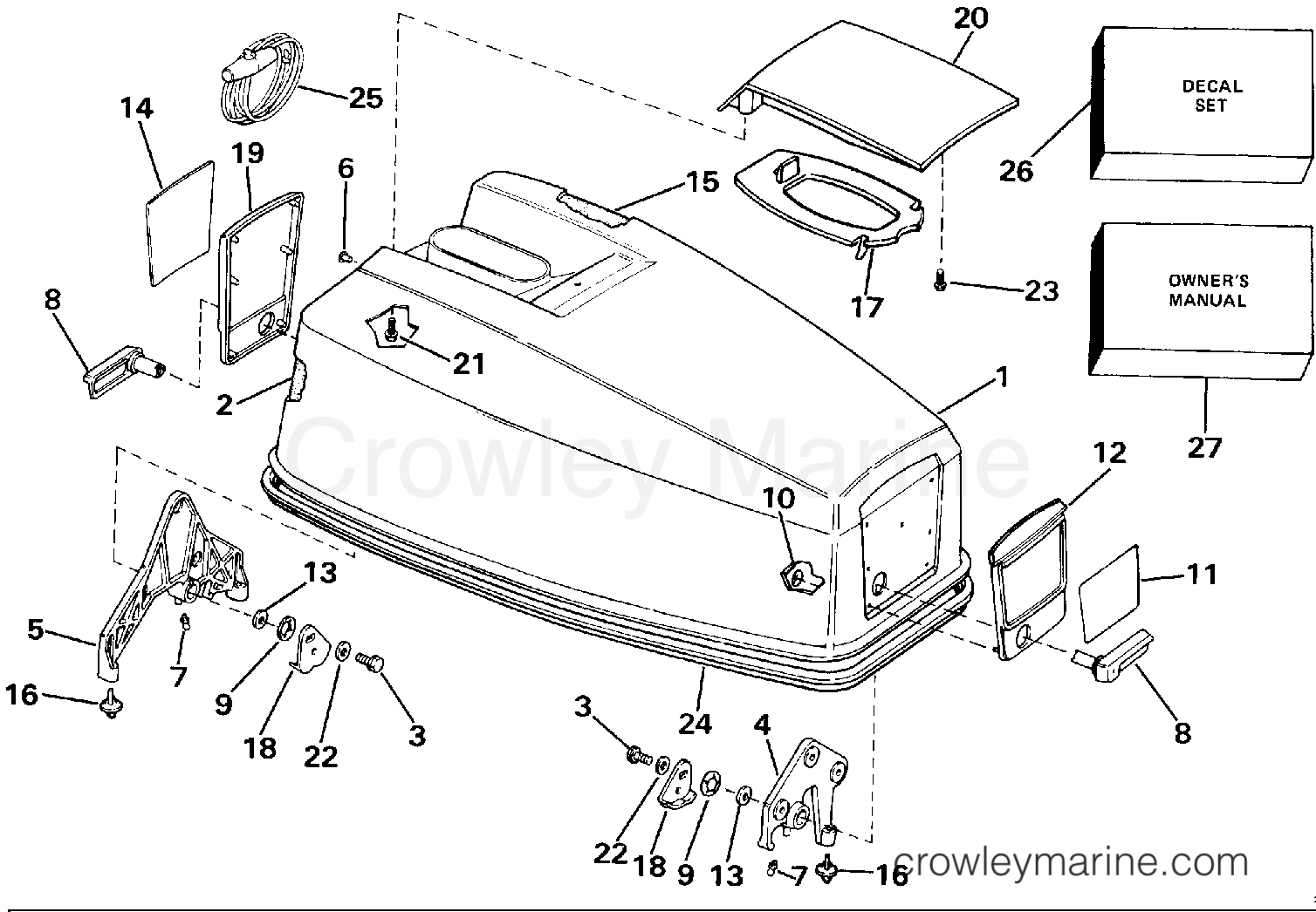1986 Outboard 40 - J40TECDE - ENGINE COVER - EVINRUDE
