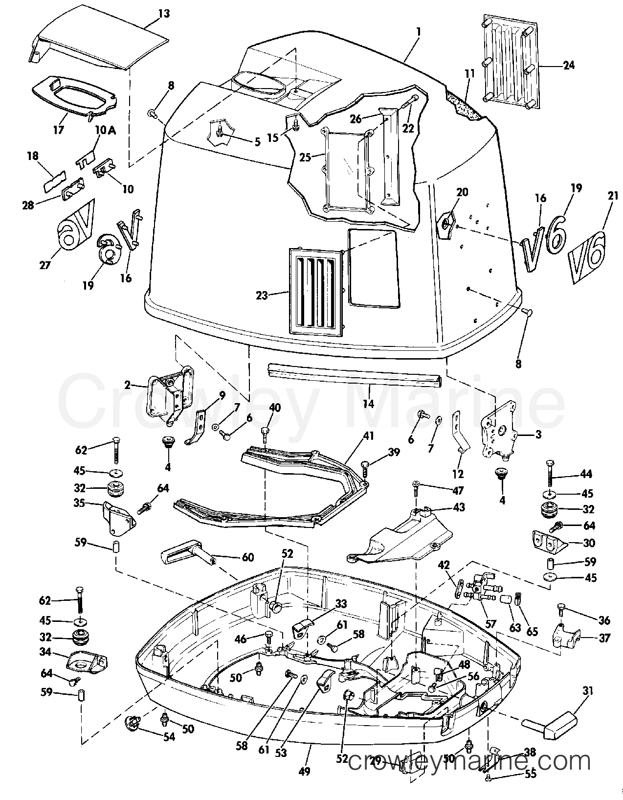 1986 Outboard 150 - J150STLCDC - ENGINE COVER - JOHNSON