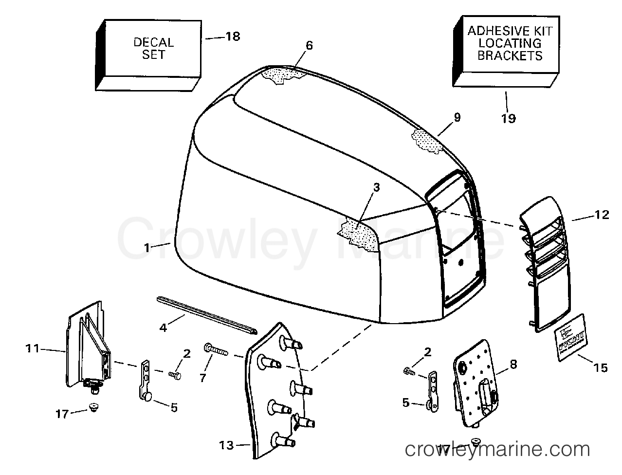 1998 Outboard 150 - J150FCXECR - ENGINE COVER -- JOHNSON