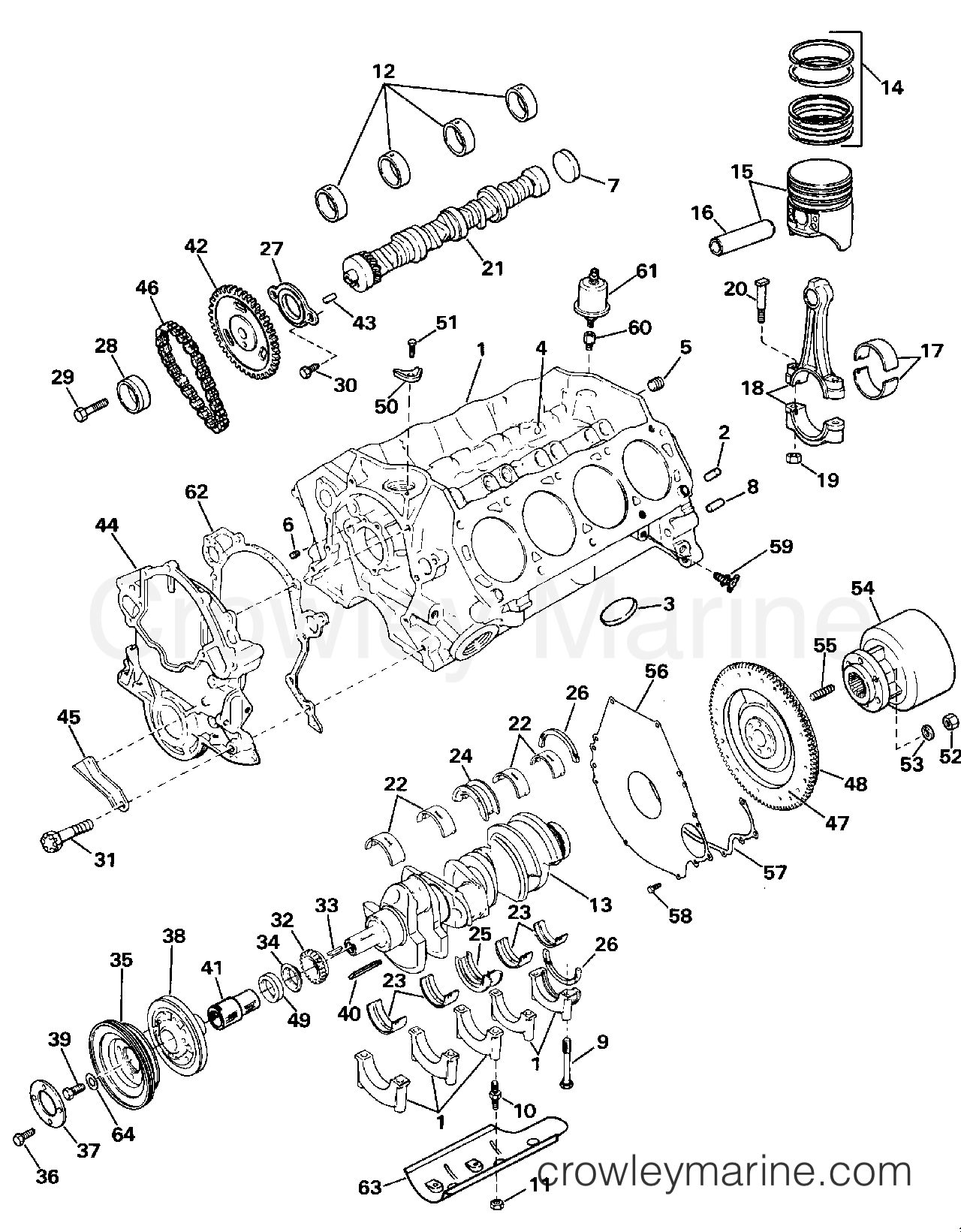 1987 Stern Drive 7.5 - 754BPSRC - CRANKCASE