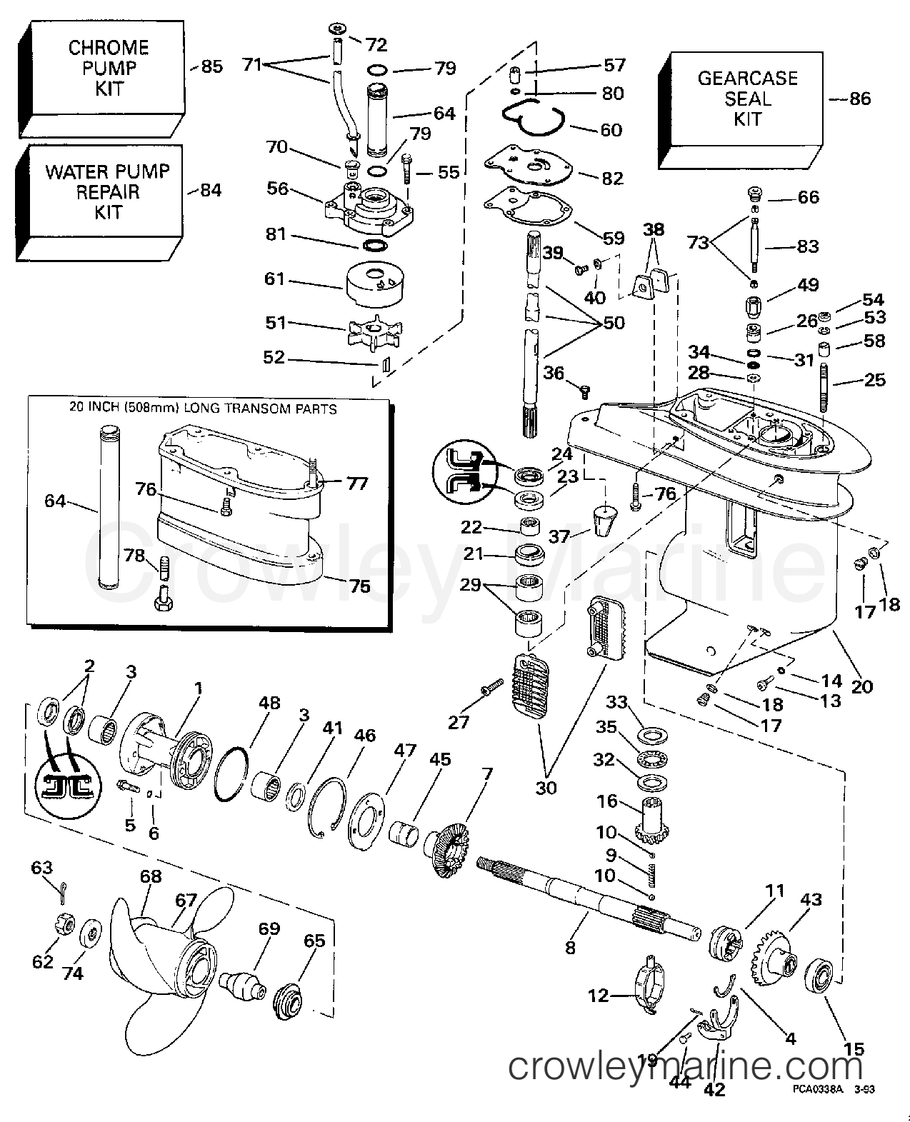 1997 Outboard 30 - J30TEEUD - GEARCASE