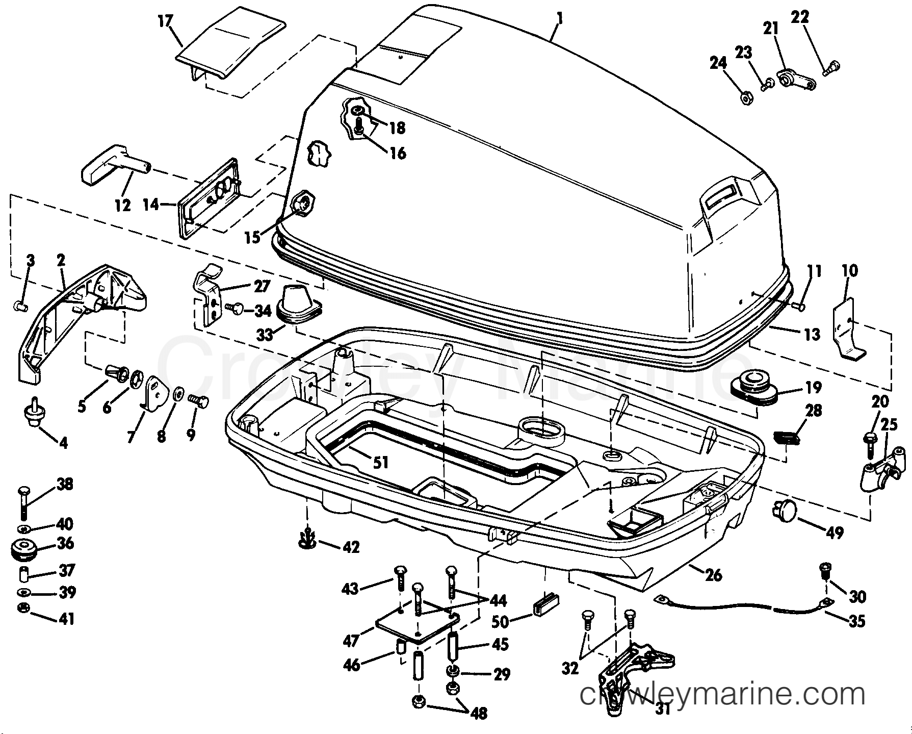 1985 Outboard 40 - E40RWLCOM - ENGINE COVER