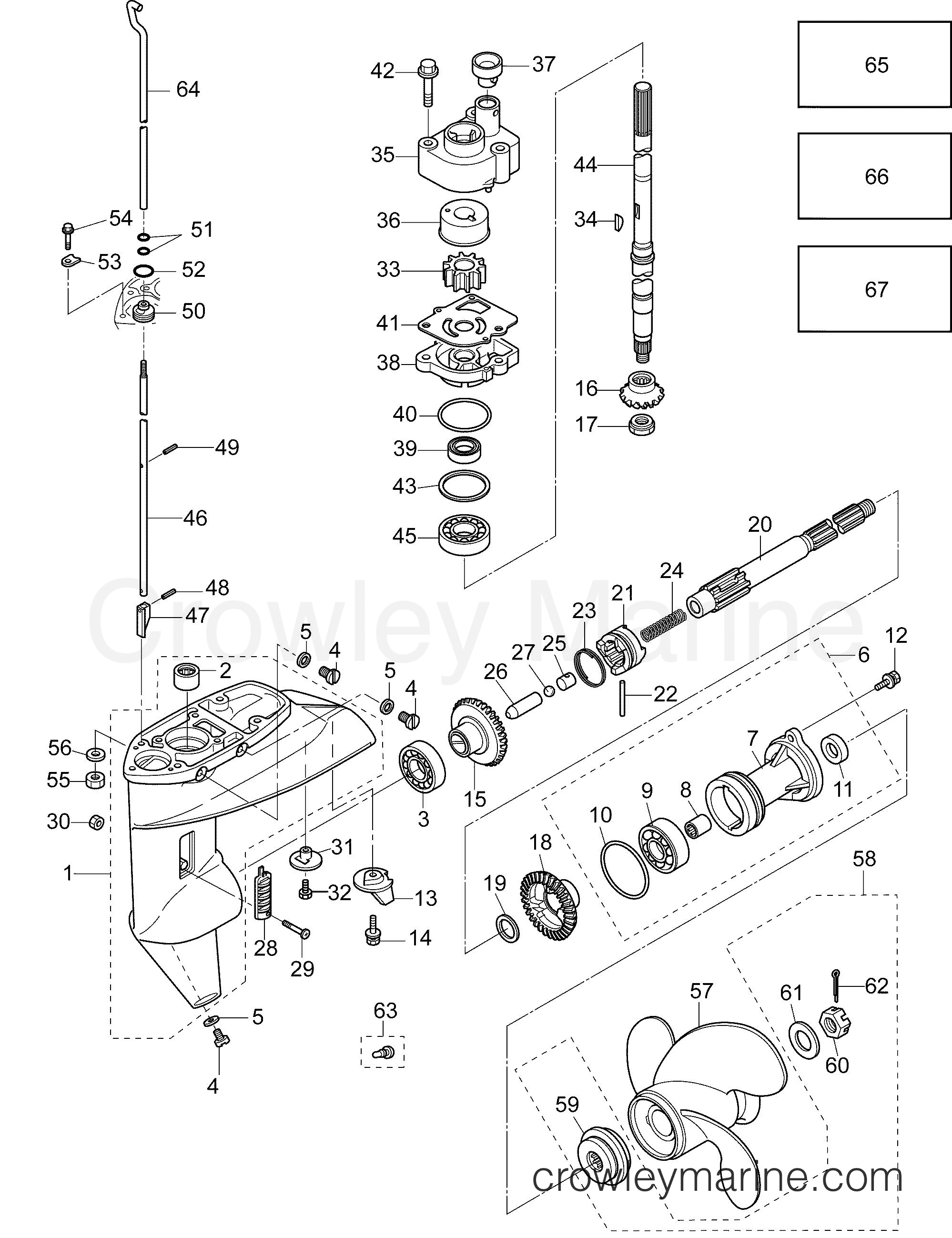 AA Outboard 15 PORTABLE - B15PL4AAA - GEARCASE ASSEMBLY