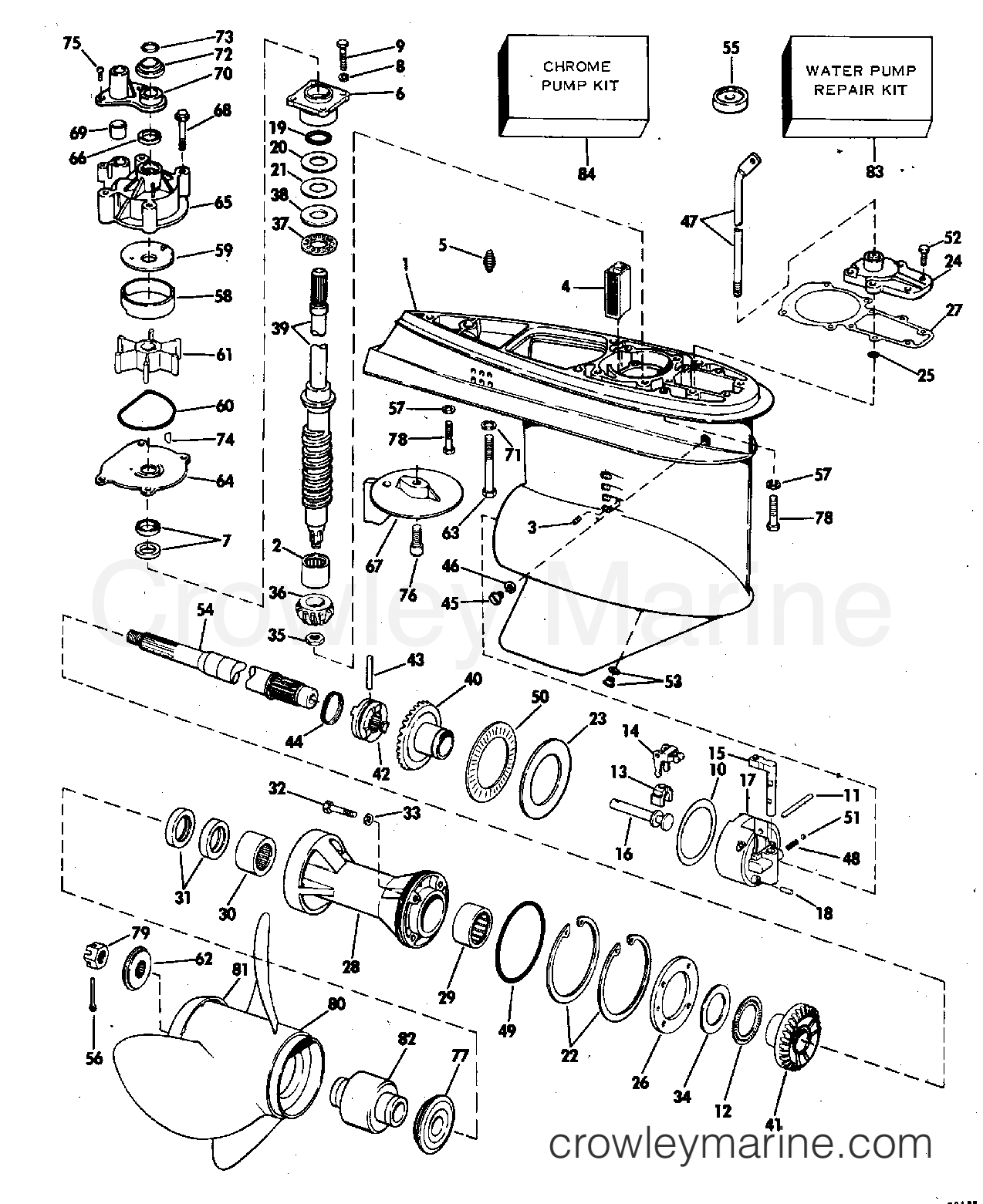 1978 Outboard 85 - 85ML78C - GEARCASE