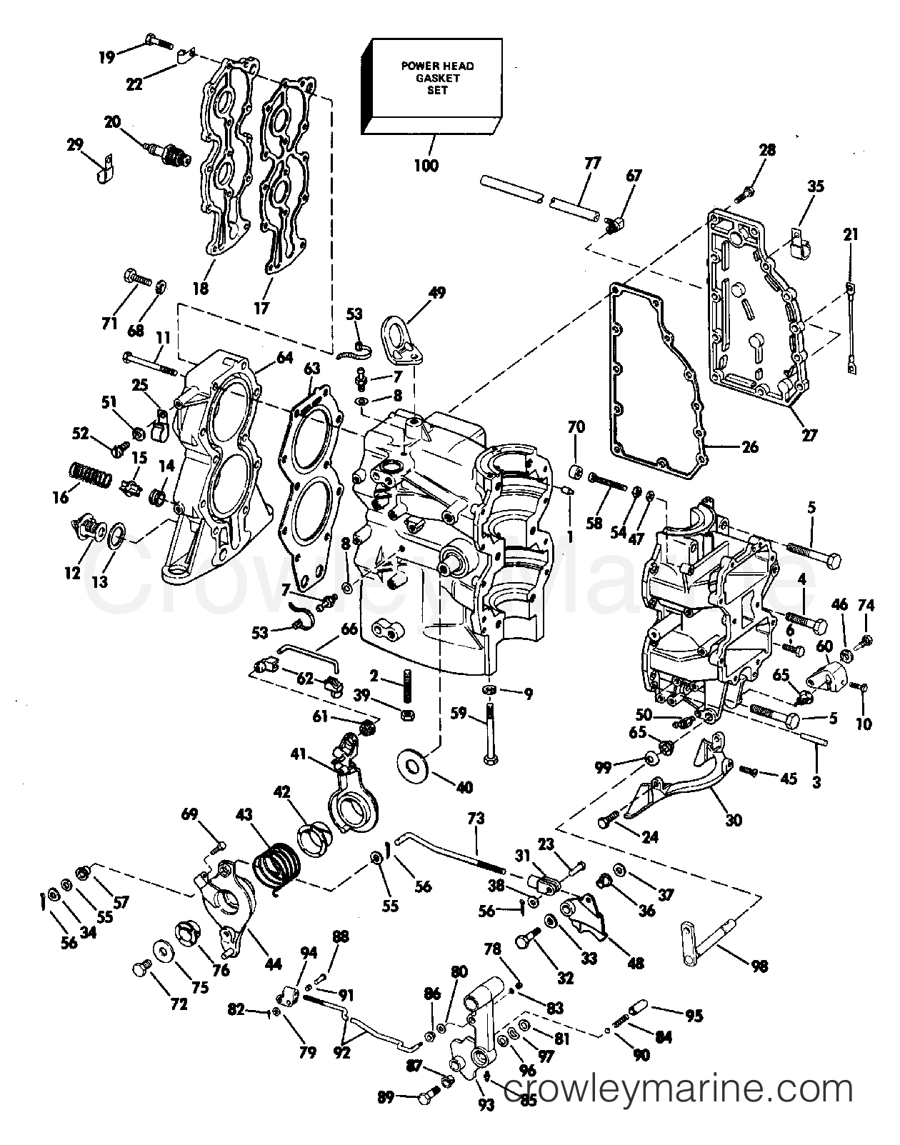 1983 Evinrude Outboards 55 - E55RSLN - CYLINDER & CRANKCASE section