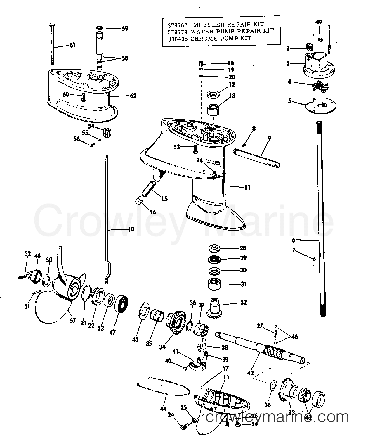 1972 Outboard 40 - 40202E - GEARCASE