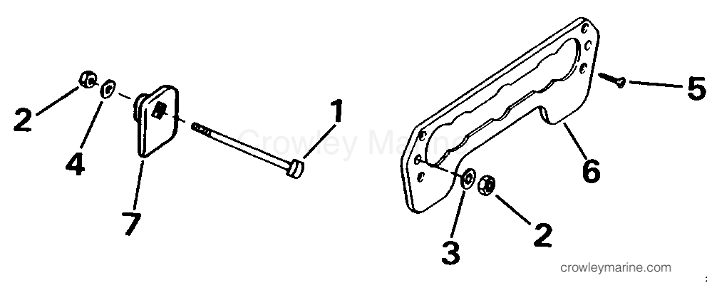 1987 Outboard 50 - E50BECUD - TRANSOM MOUNT KIT - ROPE START ONLY