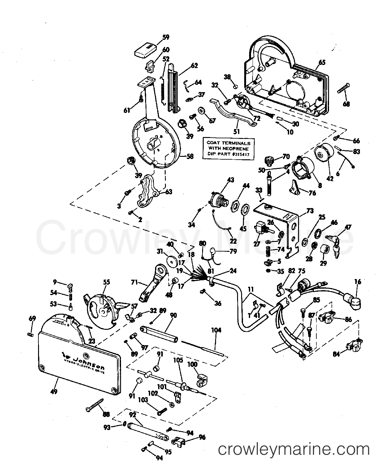 1971 Outboard 100 - 100ESL71C - REMOTE CONTROL