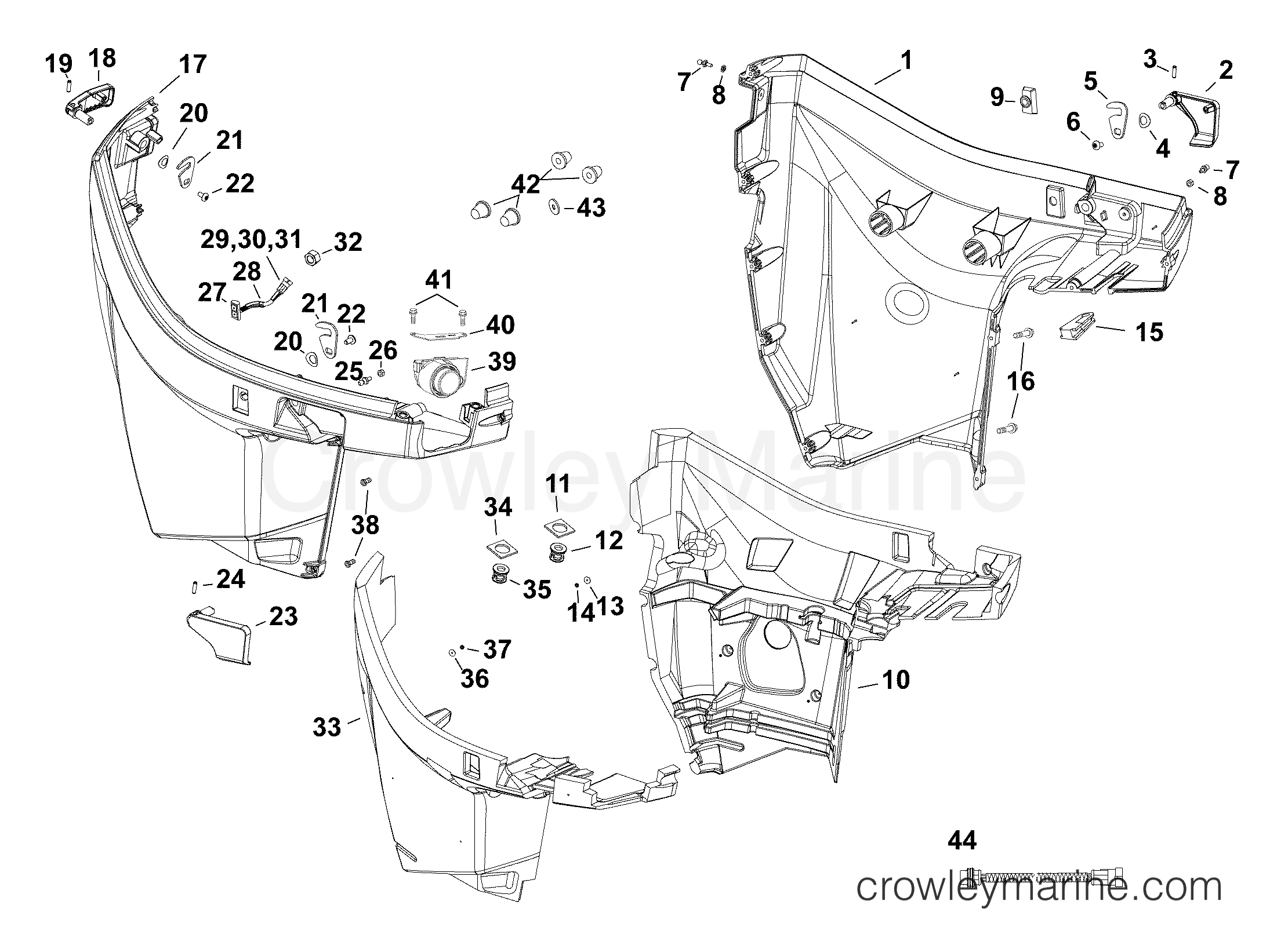 AF Outboard 115 - E115DPLAFA - LOWER ENGINE COVER