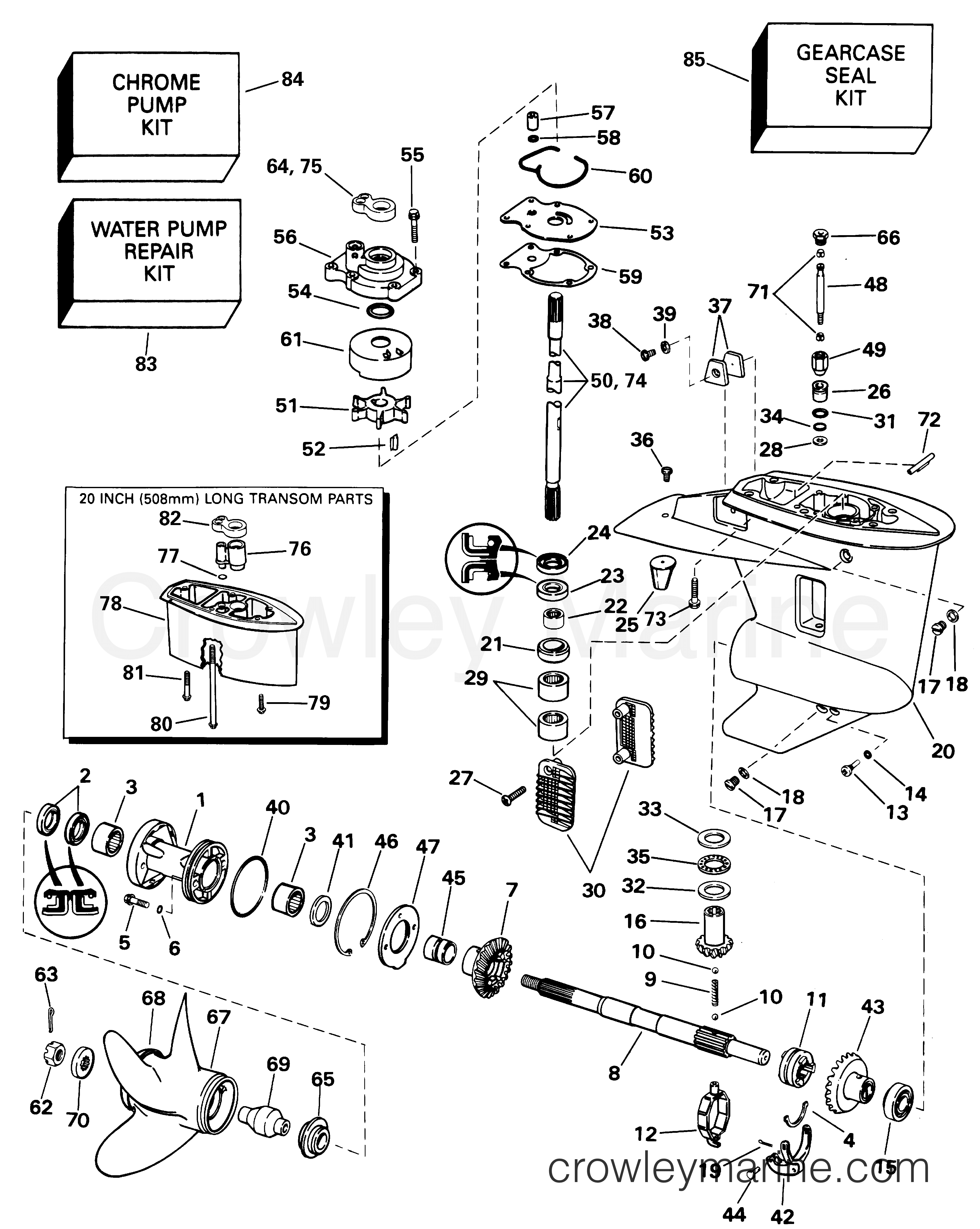2001 Outboard 25 - BJ25PL3SIE - GEARCASE