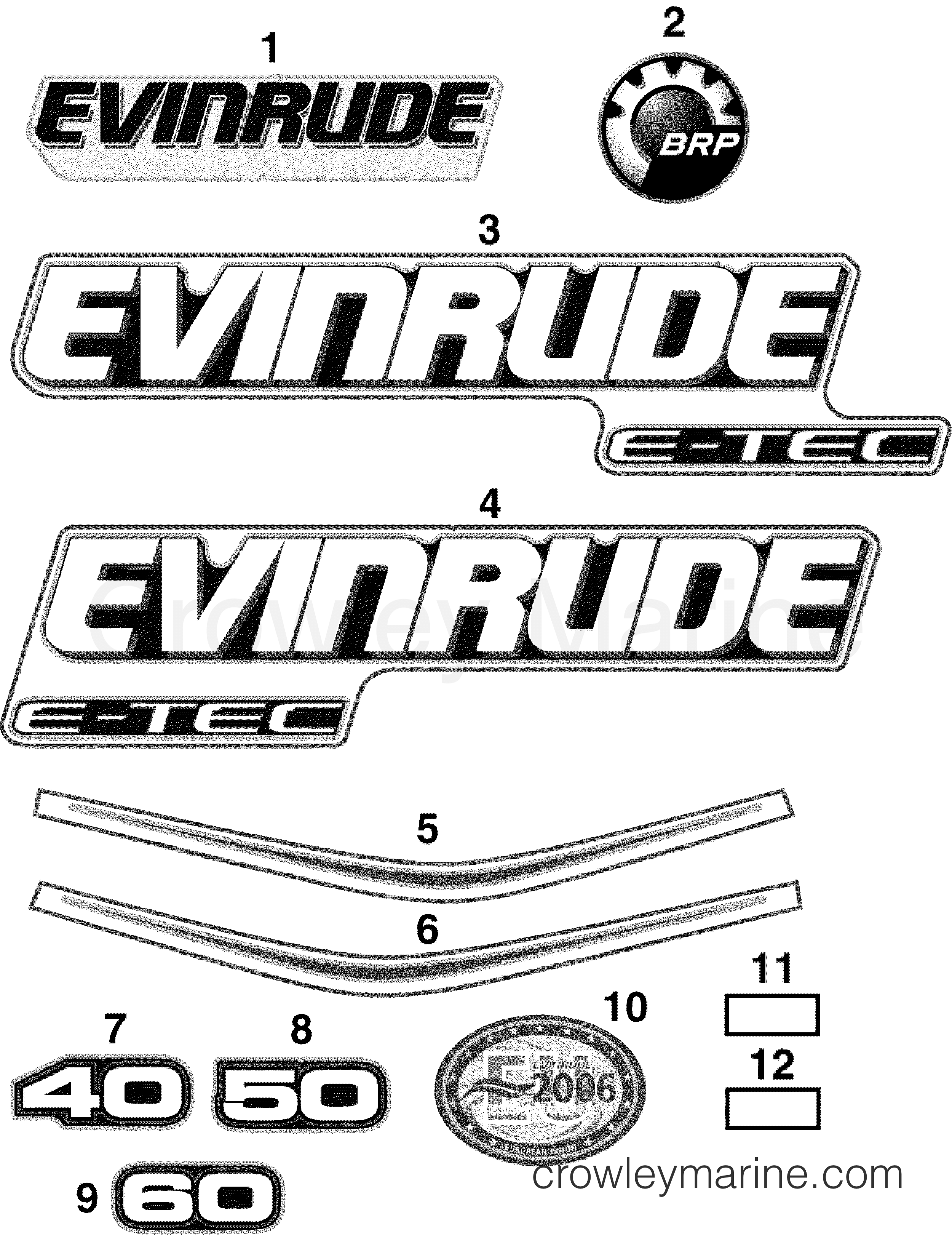 2007 Outboard 50 - E50DPLSUM - DECALS