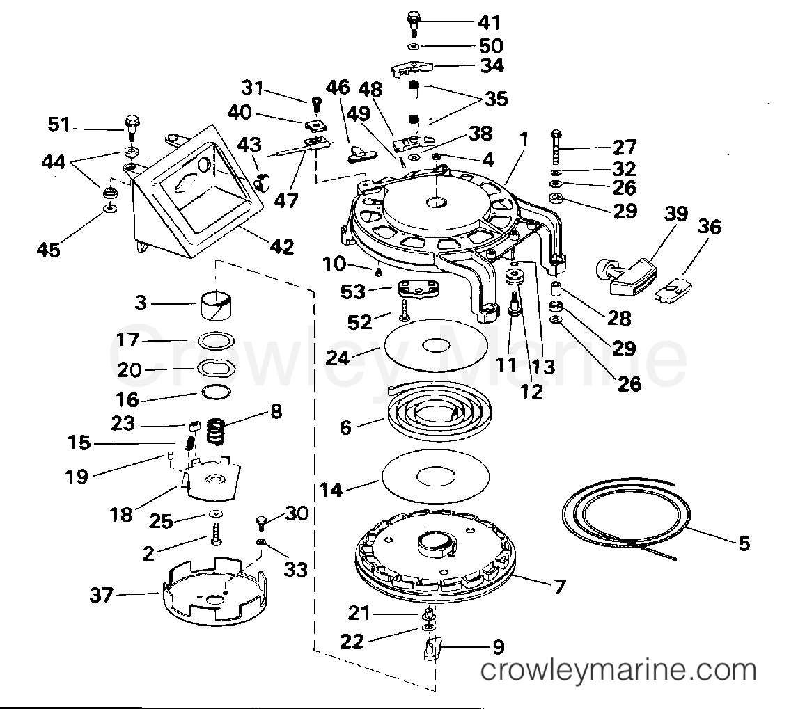 1995 Outboard 28 - E40JREOS - REWIND STARTER
