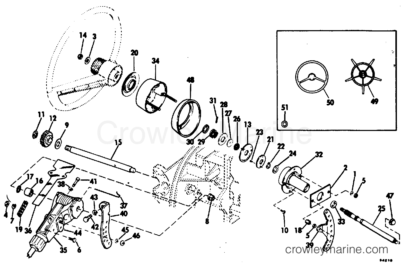 1979 Rigging OMC Stern Drive - All Models - TRU-COURSE STEERING MODELS WITHOUT POWER STEERING