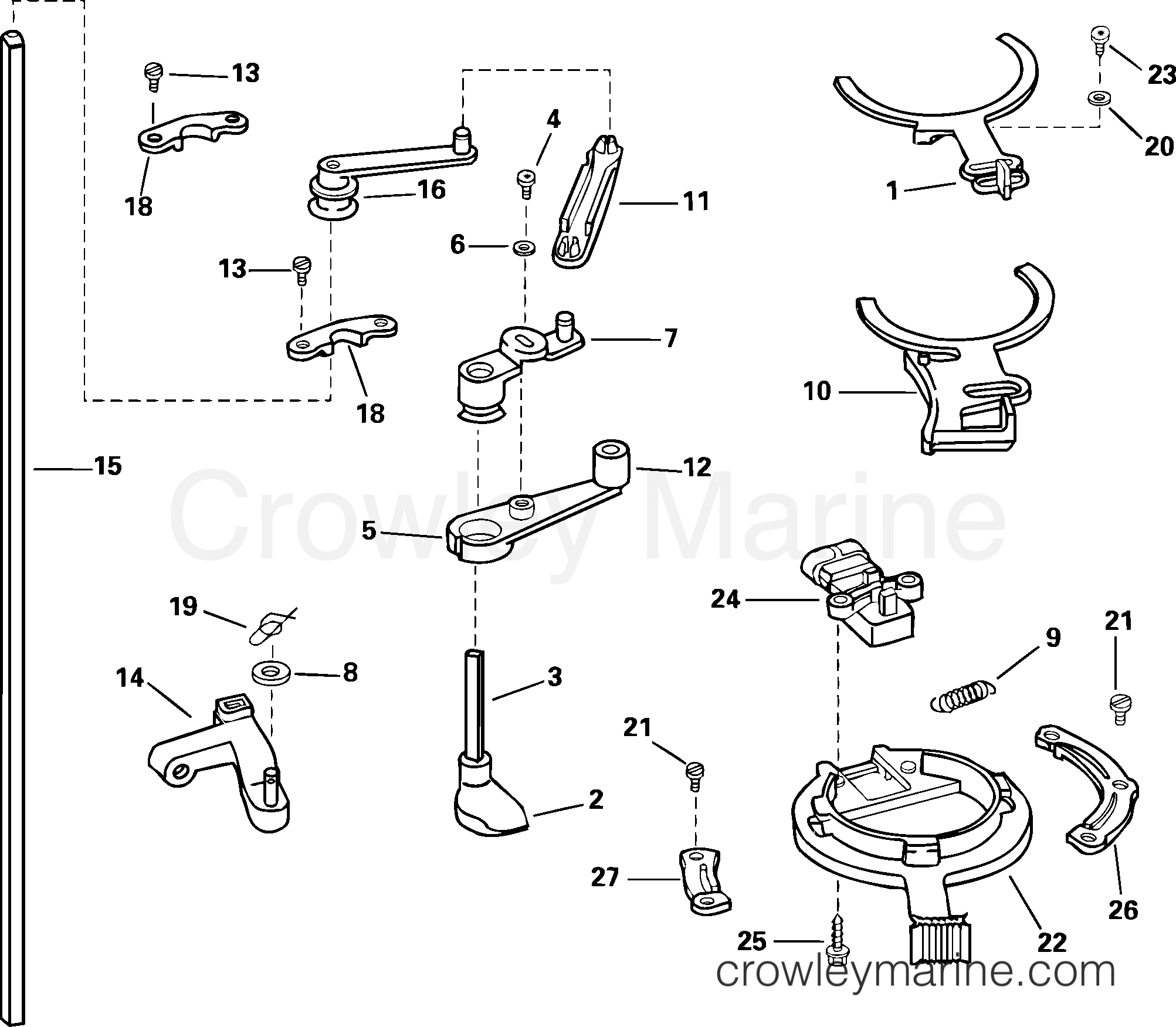 2005 Outboard 115 - J115GLSOB - THROTTLE LINKAGE
