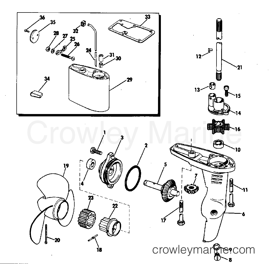 1971 Outboard 2 - 2R71A - GEARCASE