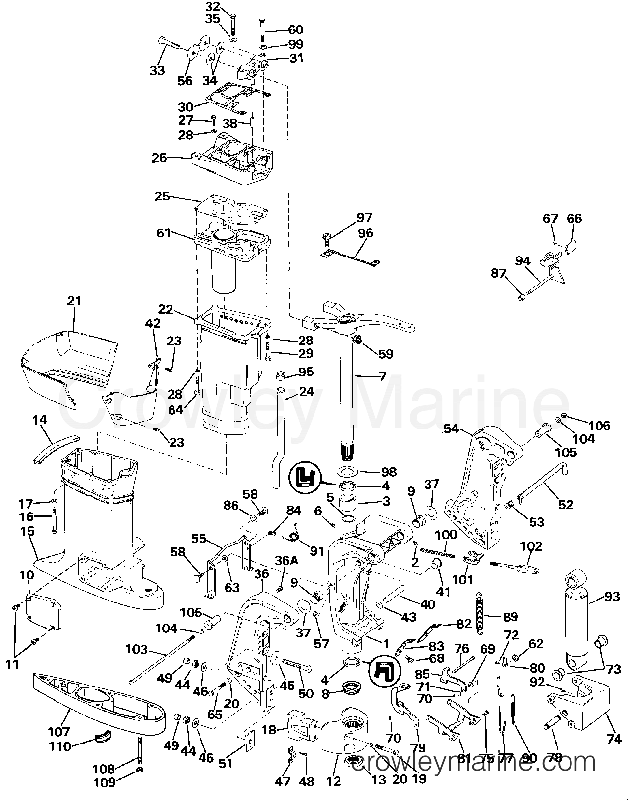 1986 Outboard 65 - J65TELCDR - MIDSECTION