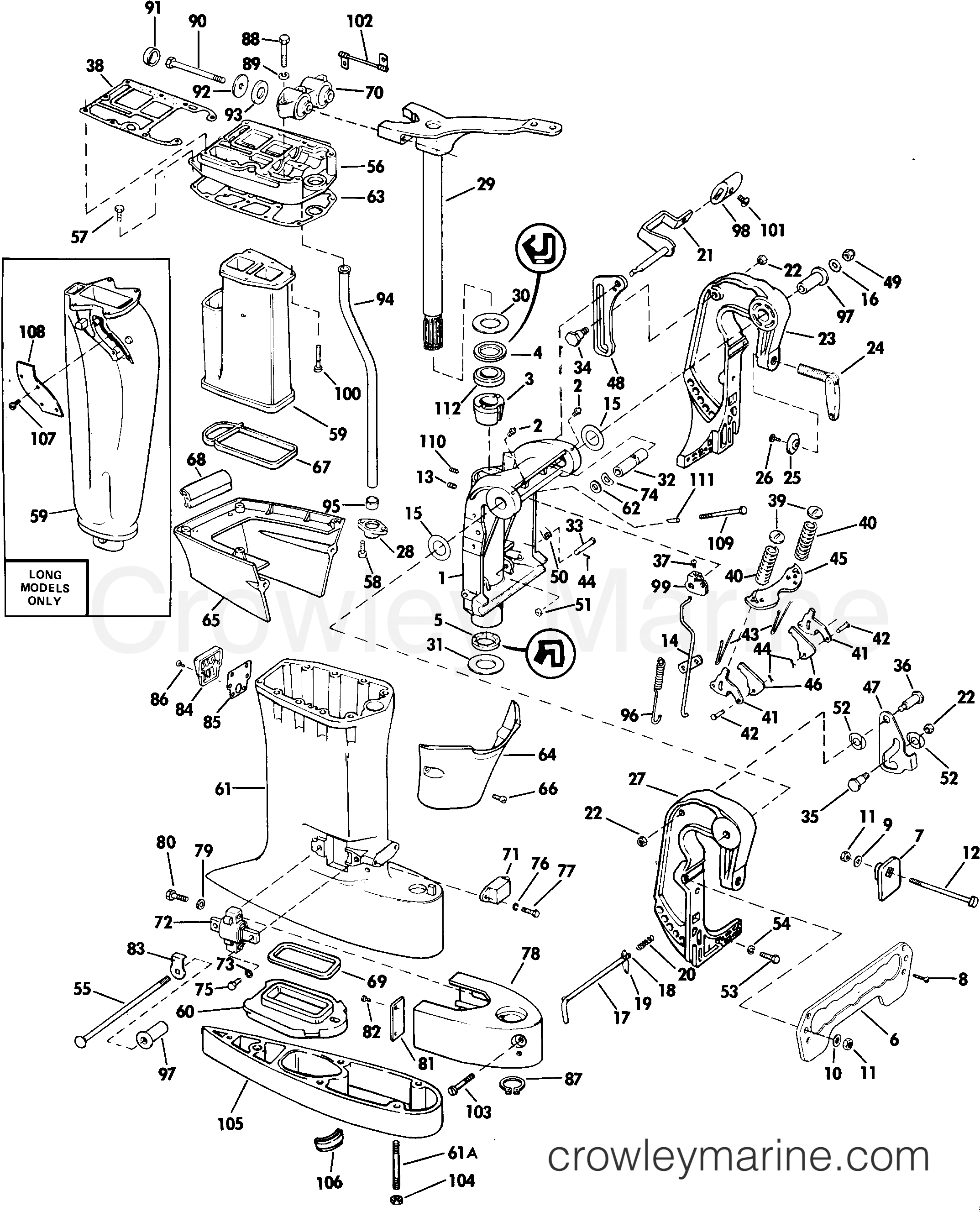 1985 Outboard 55 - J55RWLCOS - MIDSECTION