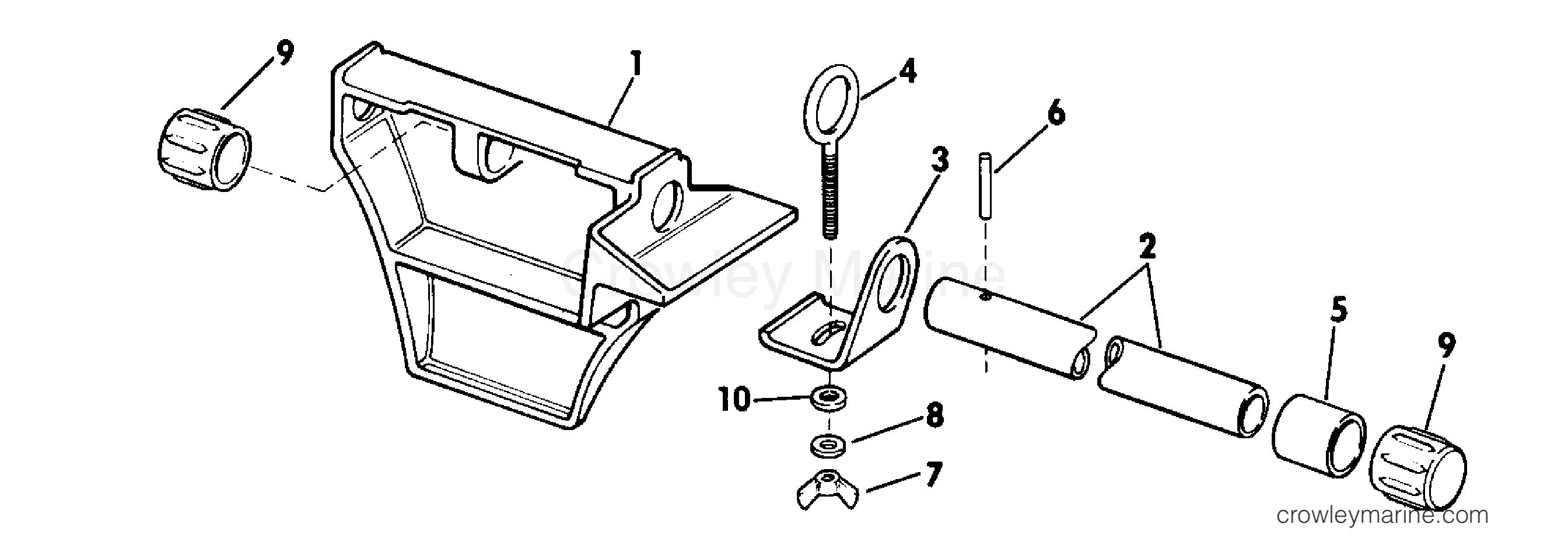 1975 Rigging Accessories - Miscellaneous - CANOE MOTOR BRACKET KIT