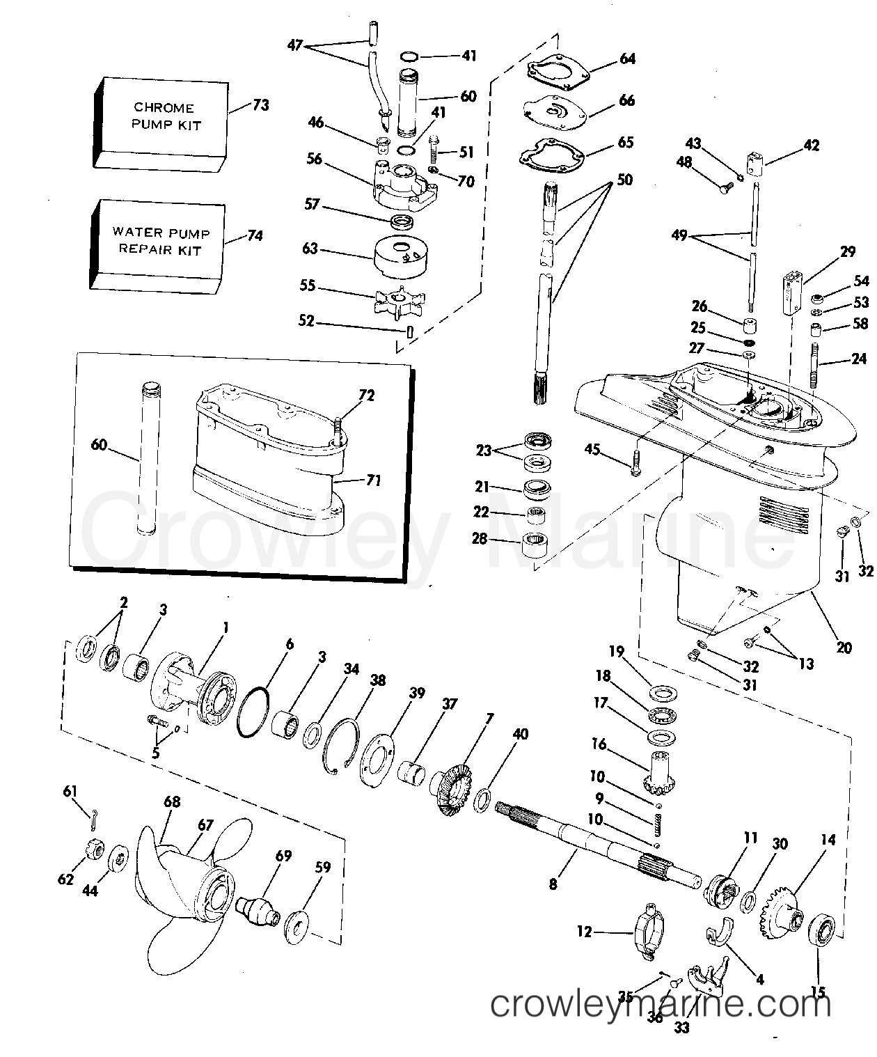 1979 Outboard 35 - 35E79A - GEARCASE - 35