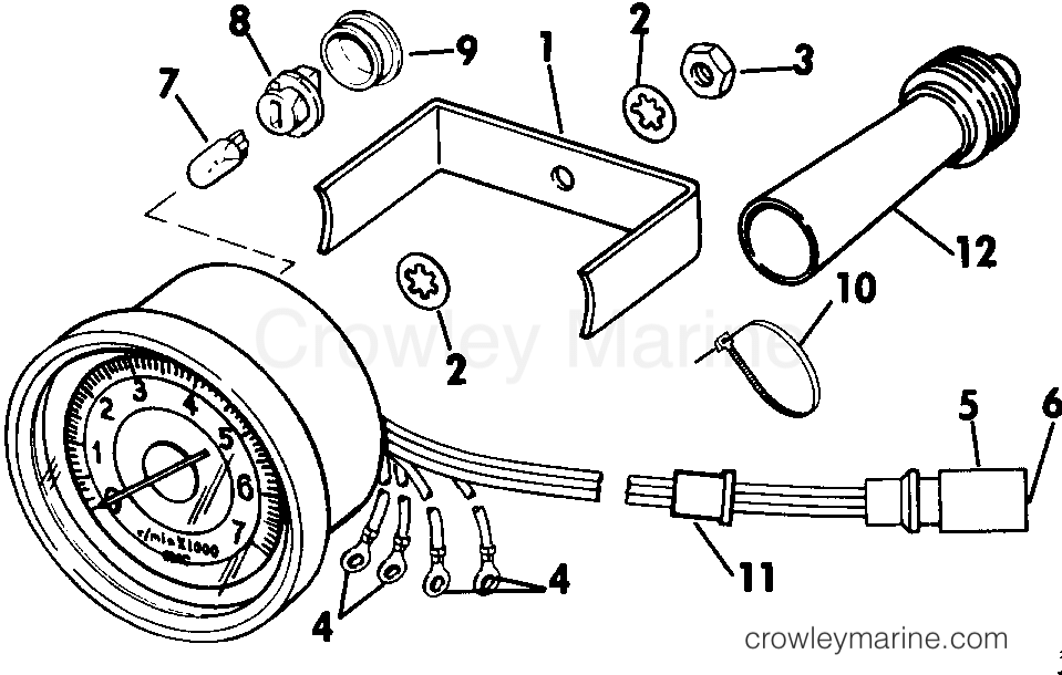 1991 Rigging Accessories - Instruments - TACHOMETER KIT - FLUSH MOUNT - PLUG-IN