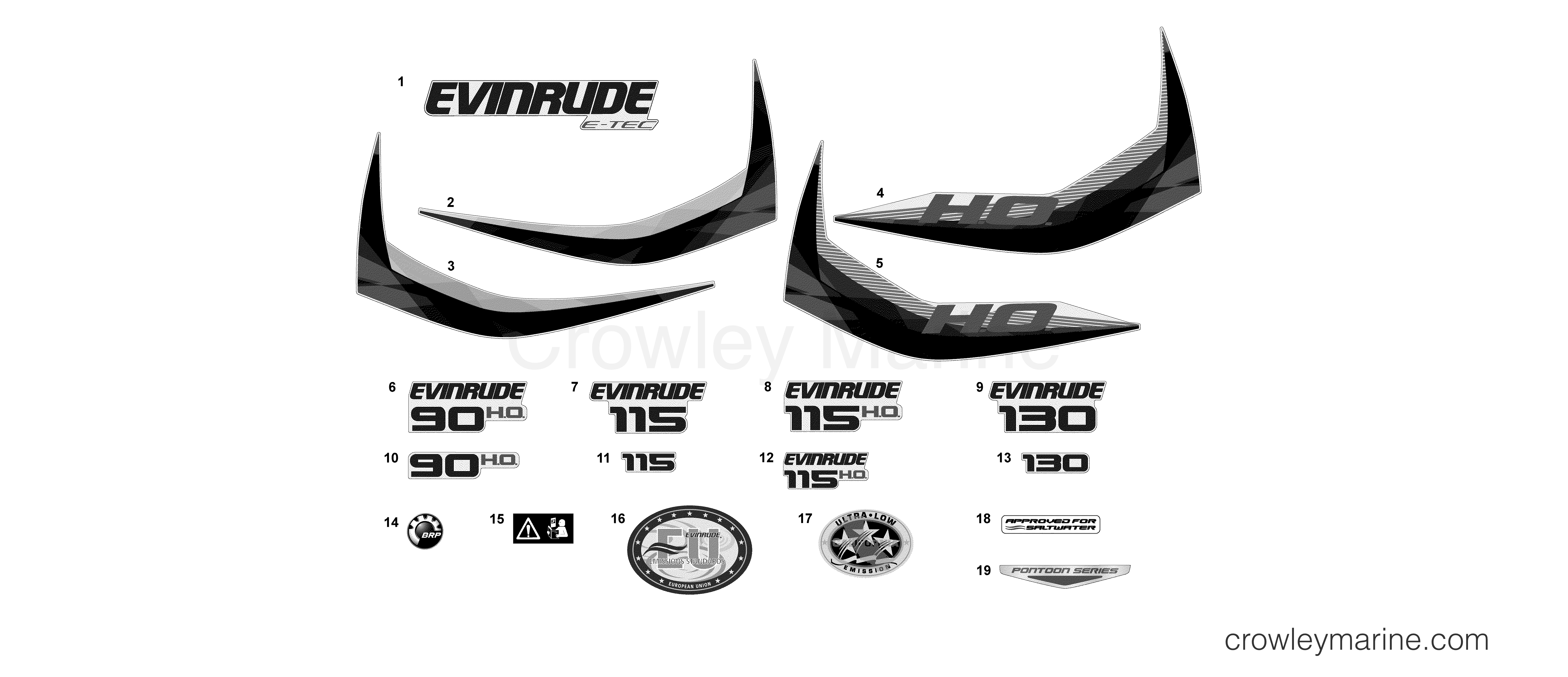 AF Outboard 130 - E130DPLAFA - DECALS