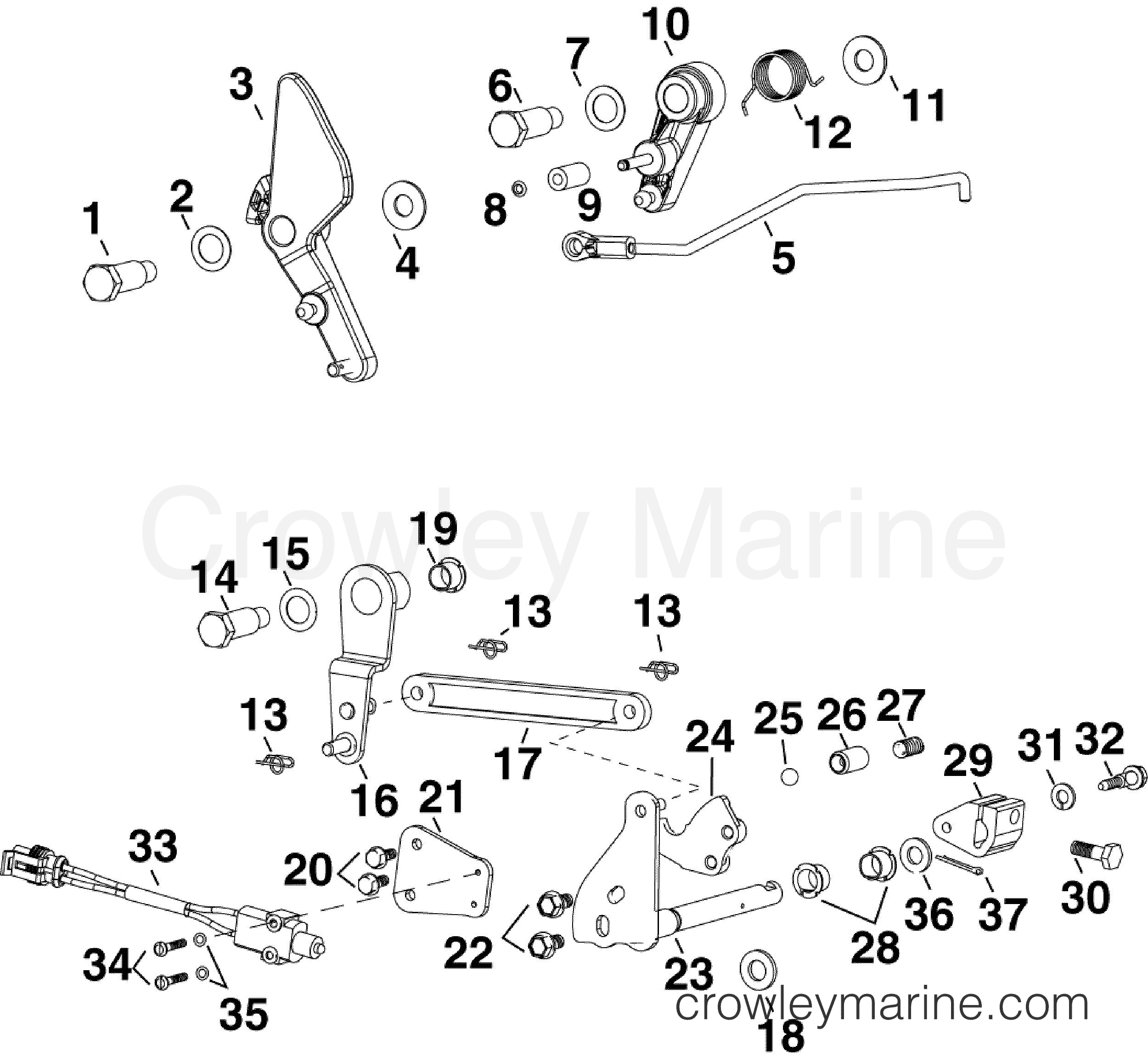 2011 Outboard 55 - E55MRLIIM - THROTTLE & SHIFT LINKAGE