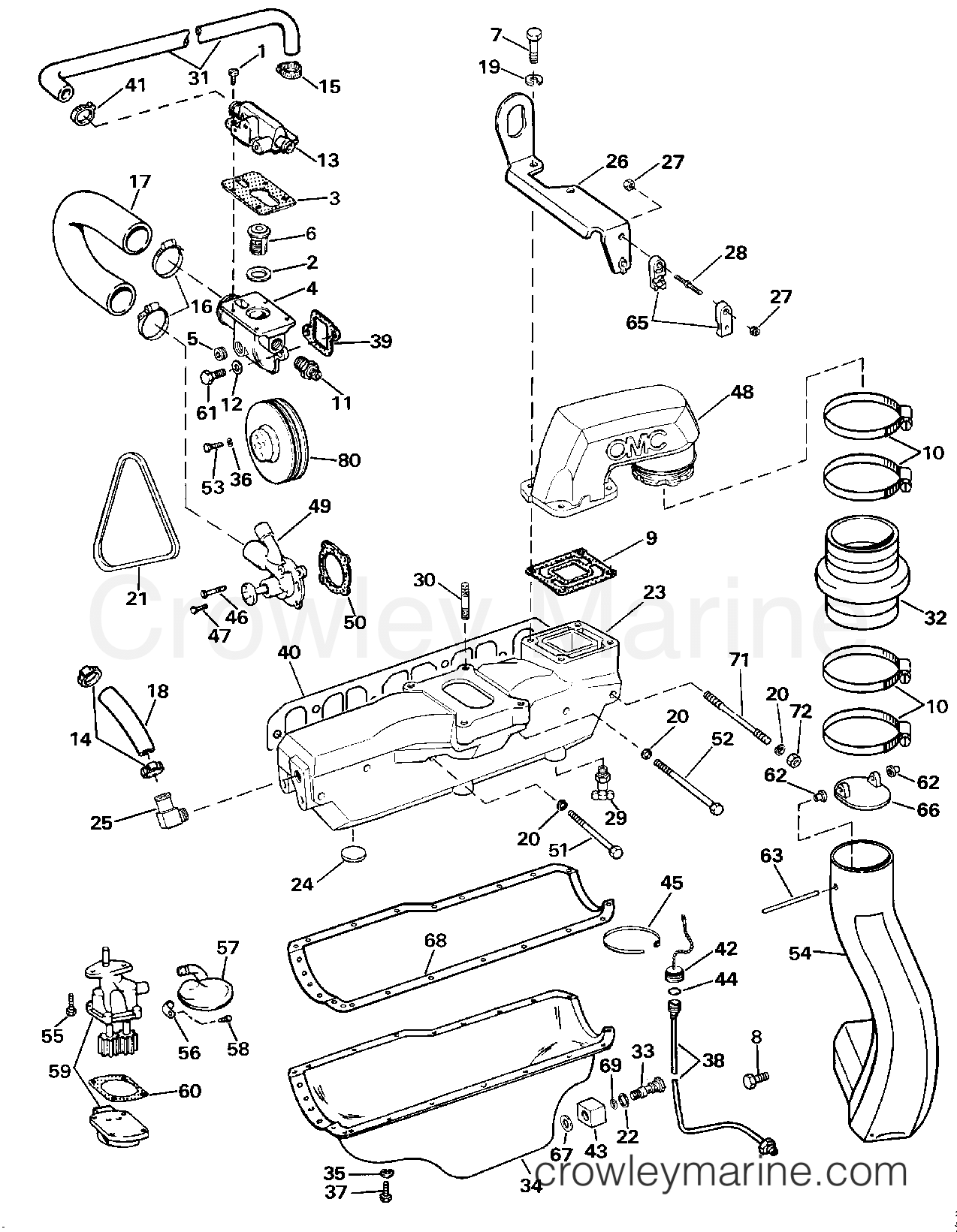 1990 Stern Drive 3 - 302BPRPWS - COOLING & OILING