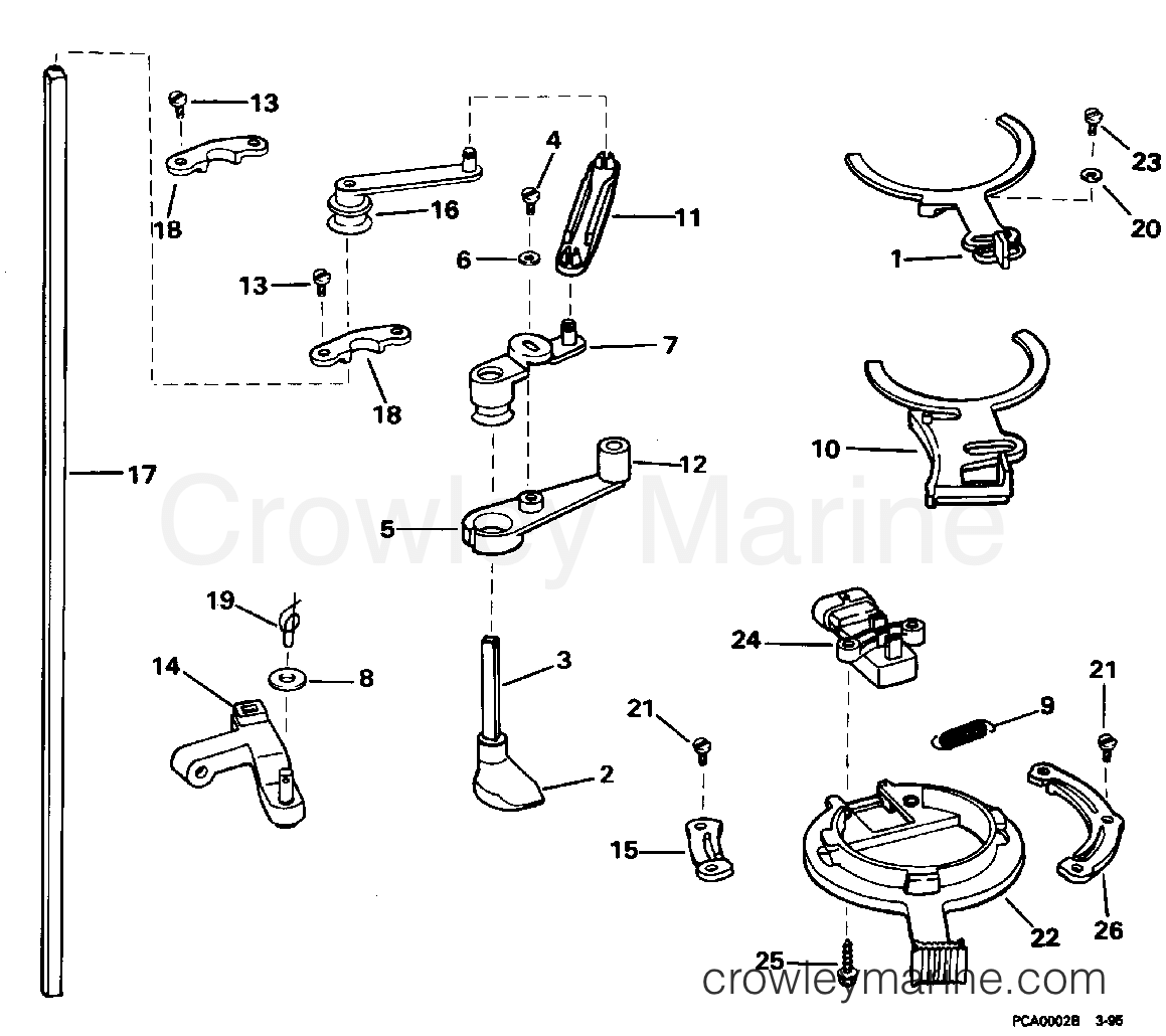 1995 Outboard 150 - J150WTLEOR - THROTTLE LINKAGE