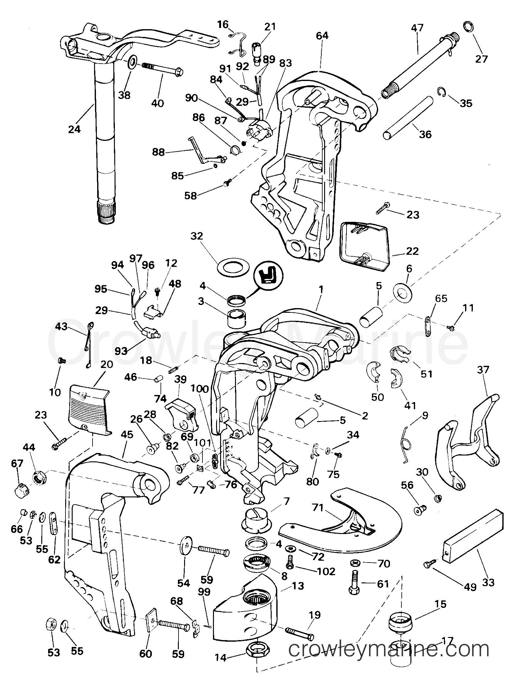 2000 Outboard 130 - J130PXSSS - MIDSECTION