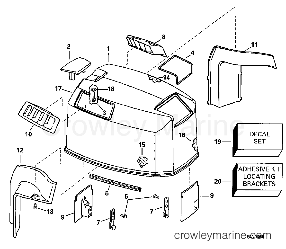 1997 Outboard 105 - SJ105RWLP - ENGINE COVER