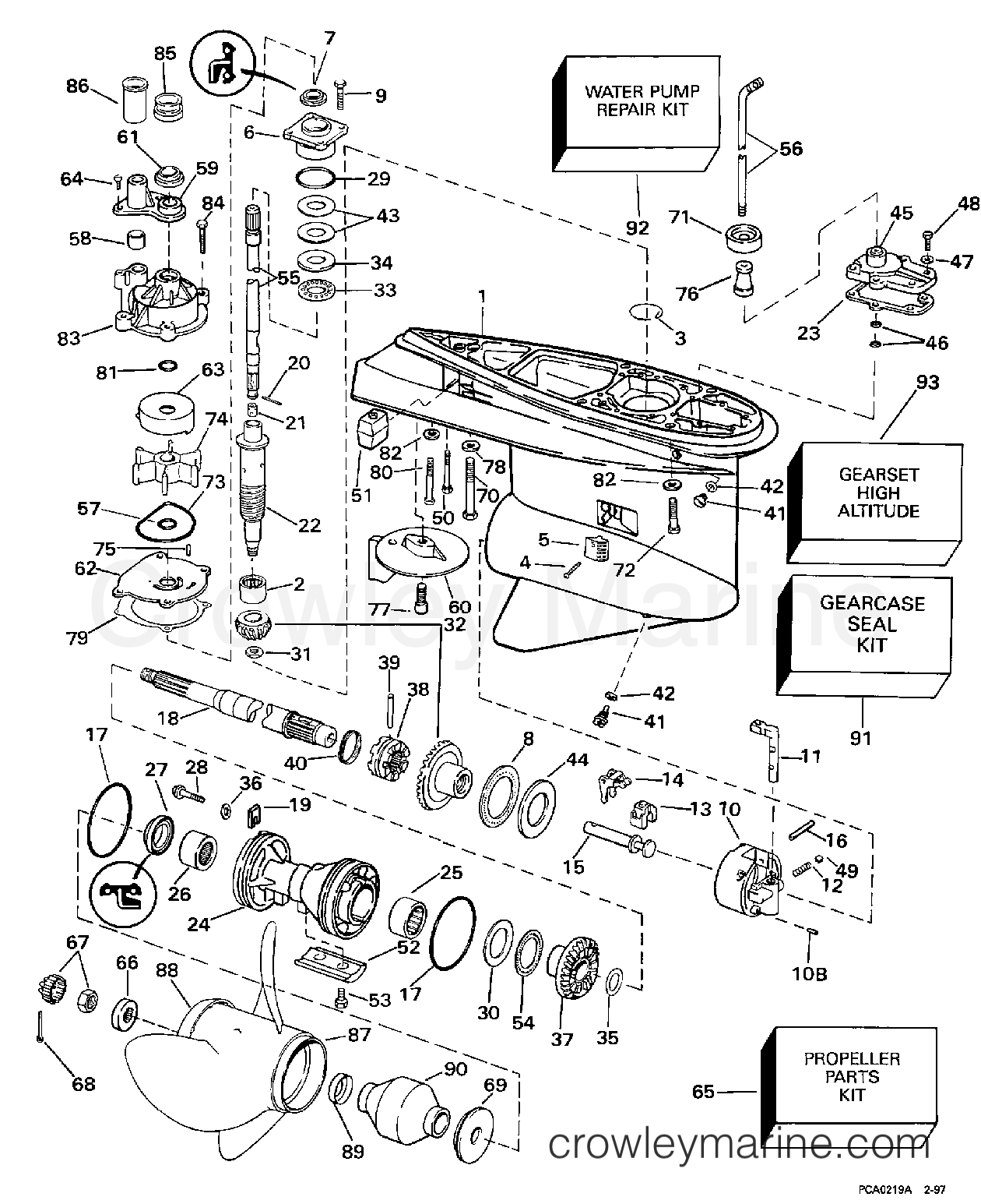 1997 Outboard 200 - SJ200WTPLS - GEARCASE