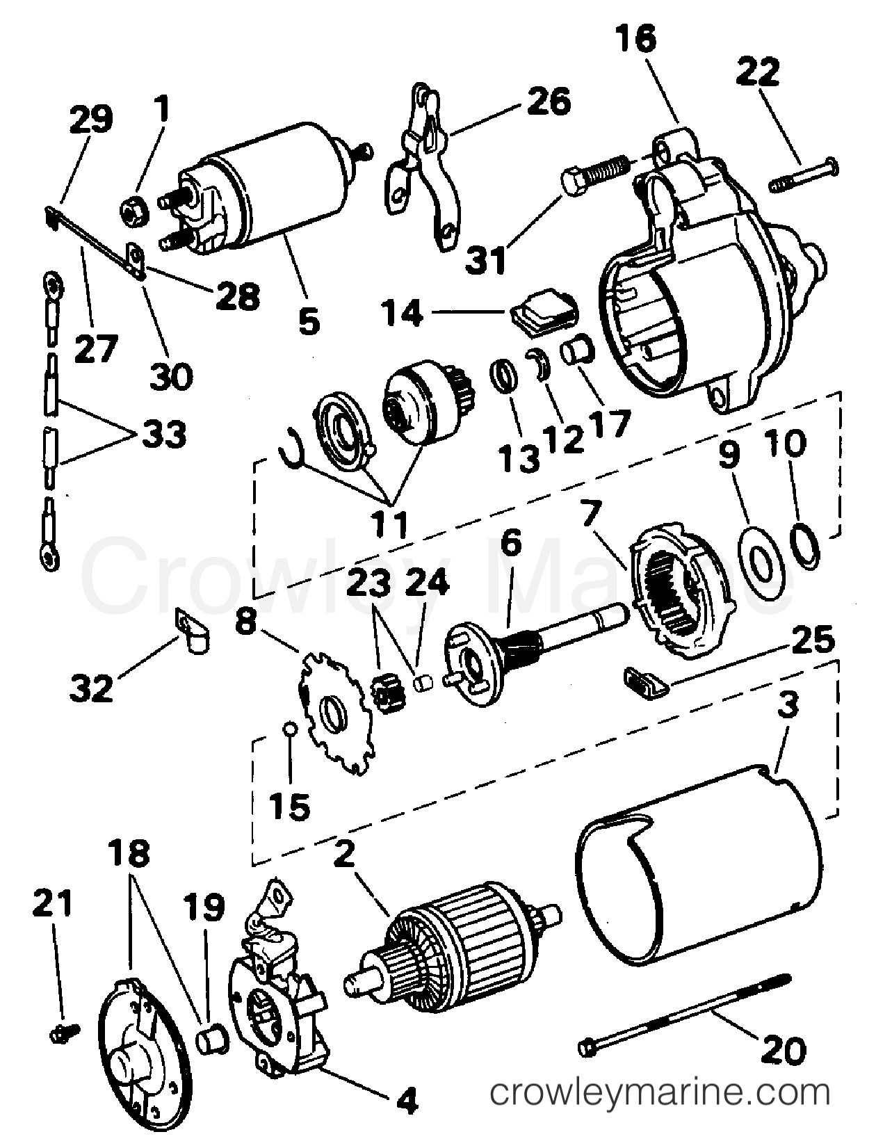 1995 Stern Drive 5 - 502APHUB - STARTER