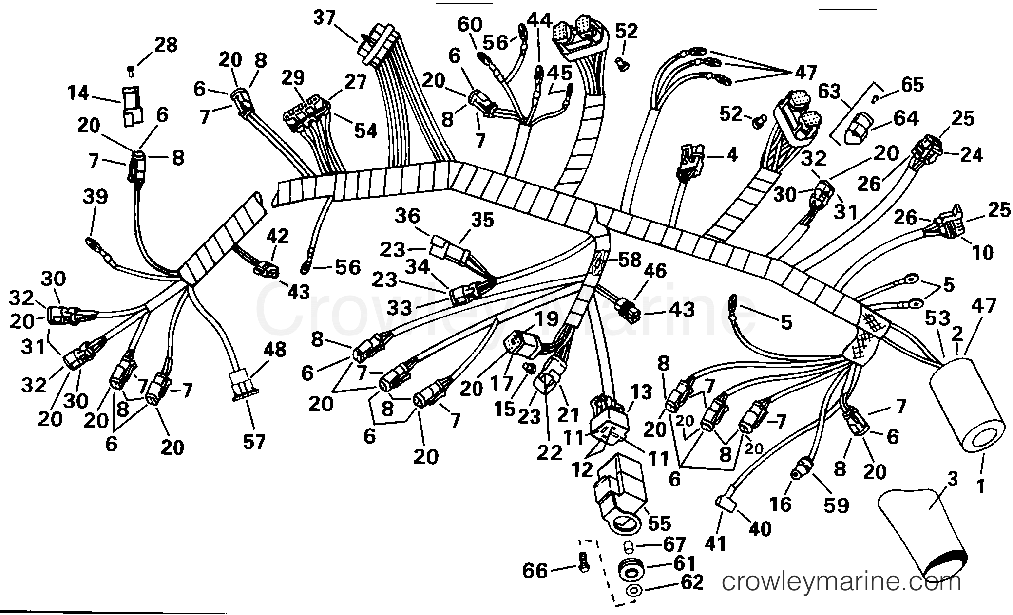 1997 Outboard 150 - J150IXEUC - MOTOR CABLE ASSEMBLY