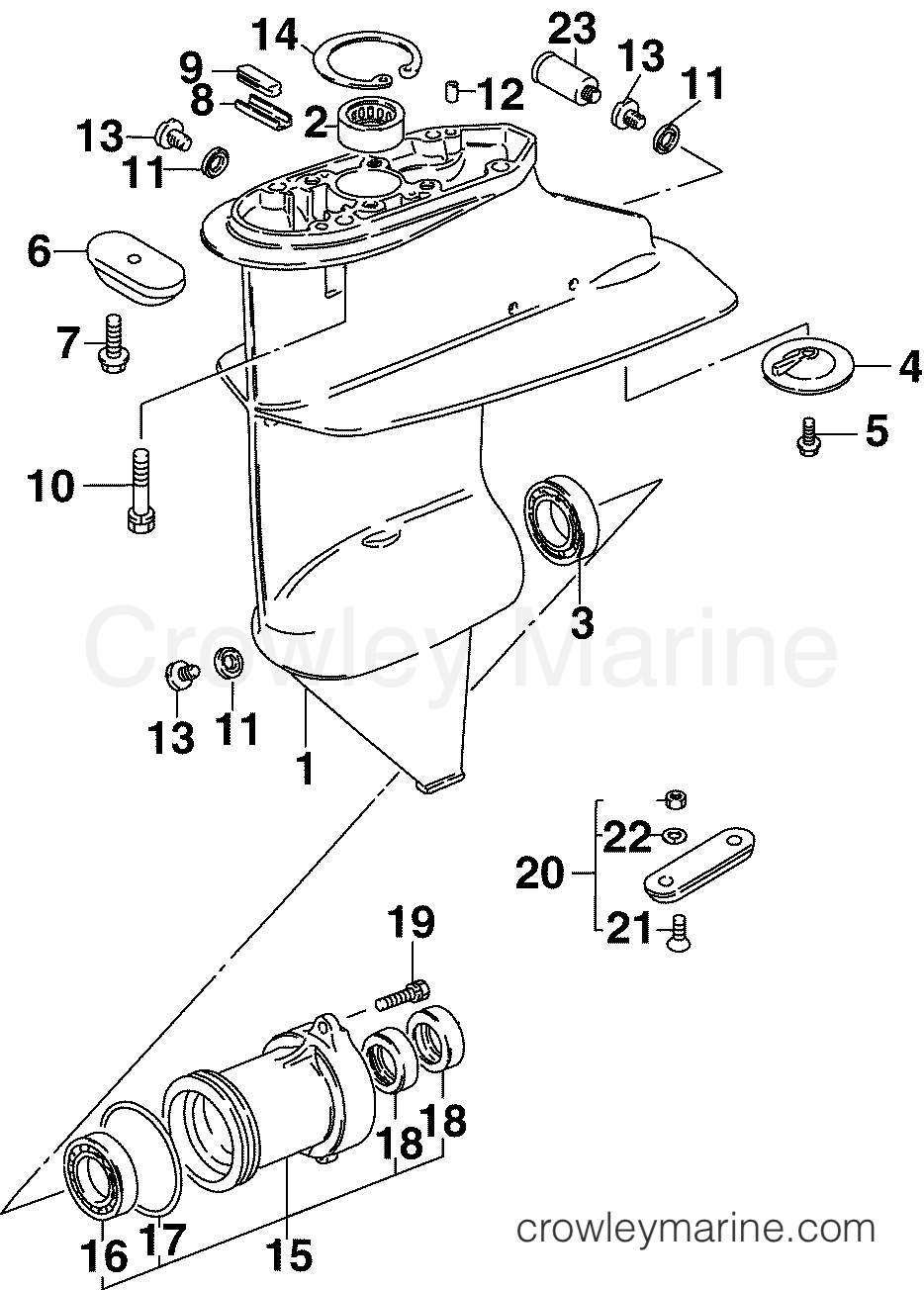 2005 Outboard 10 - J10EL4SOR - GEARCASE