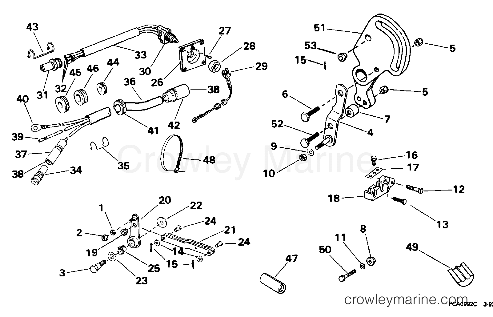 1995 Rigging Accessories - Remote Controls - REMOTE CONTROL ADAPTER KIT - 40RP, 45, 55