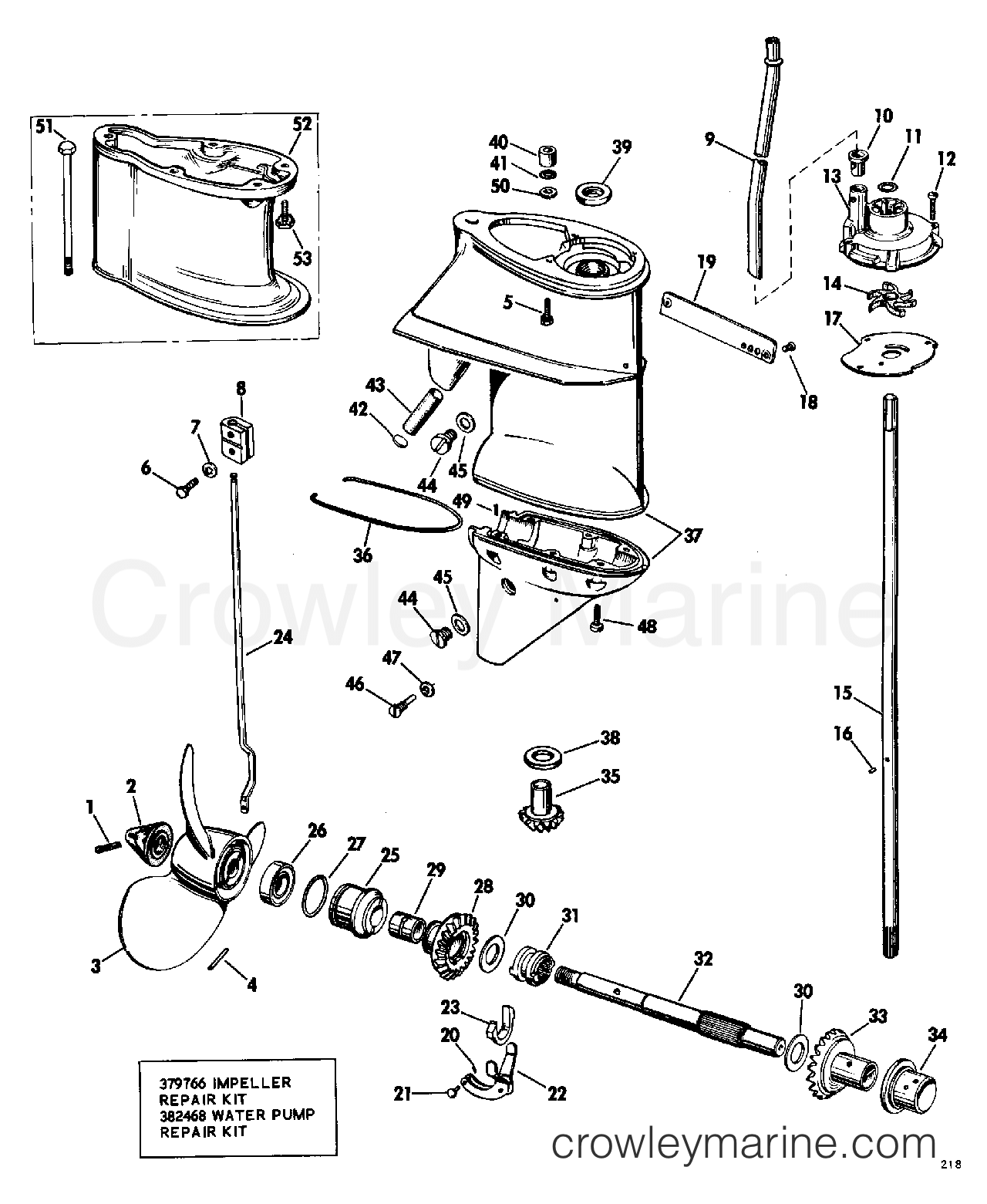 1968 Outboard 18 - 18802E - GEARCASE GROUP