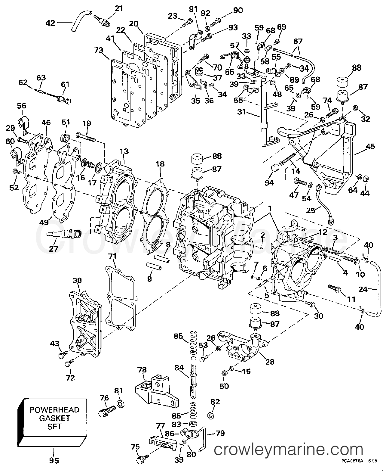 1997 Evinrude Outboards 18 - B25JREUR CYLINDER & CRANKCASE section