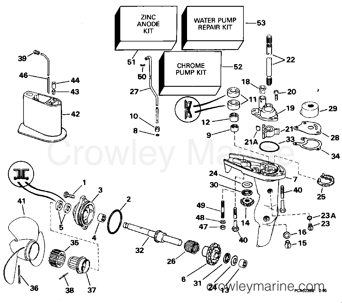 1995 Outboard 4 - J4REOD - GEARCASE