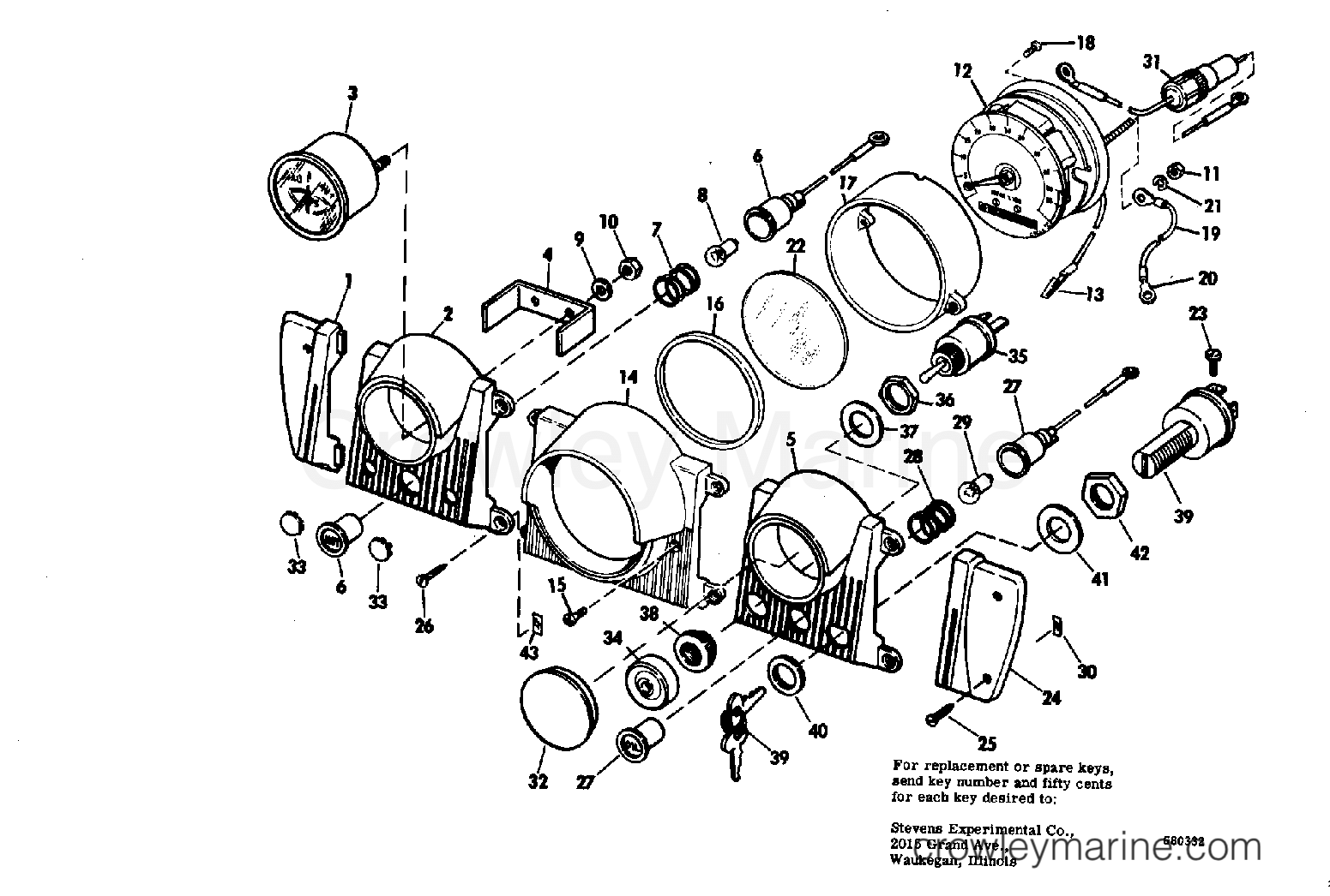 1968 Stern Drive 120 - CU-16C - INSTRUMENT PANEL GROUP