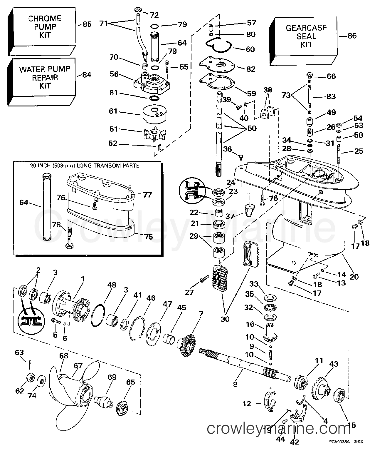 1997 Outboard 30 - J30EEUD - GEARCASE