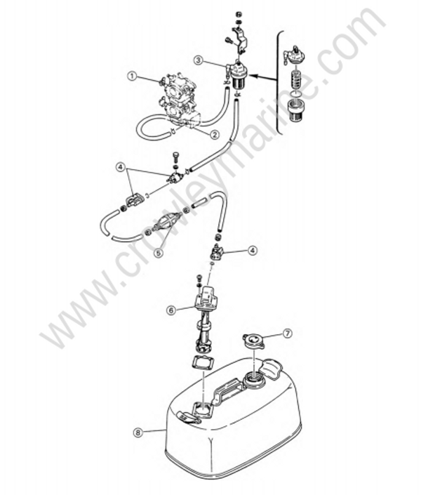 Fuel System [Exploded Diagram] [1989] | Crowley Marine