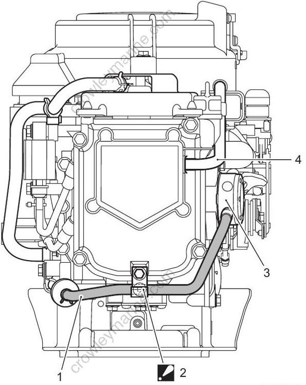 Service Manual DF9.9, DF8A Fuel Water Hose Routing [31][Df9.9, Df8A