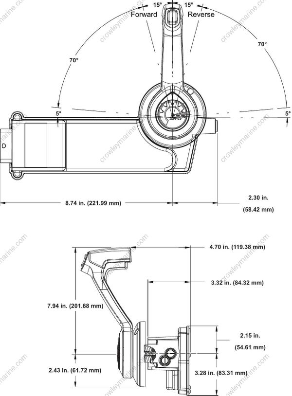 Icon Ii Concealed Side Mount Remote Control [356584 Reva] | Crowley Marine